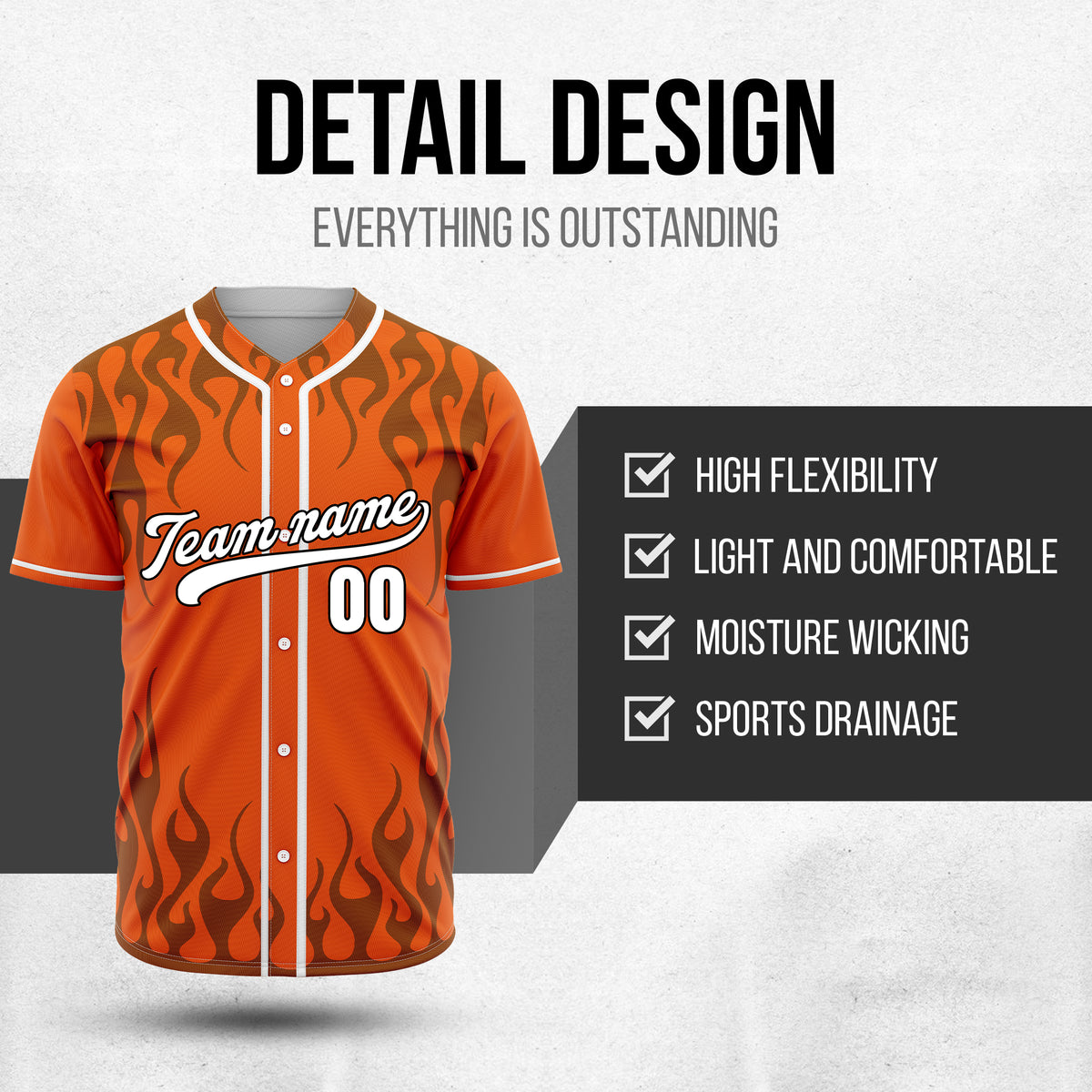 Custom Frostburn Orange Baseball Sports Jersey Personalized Uniform with Name & Number