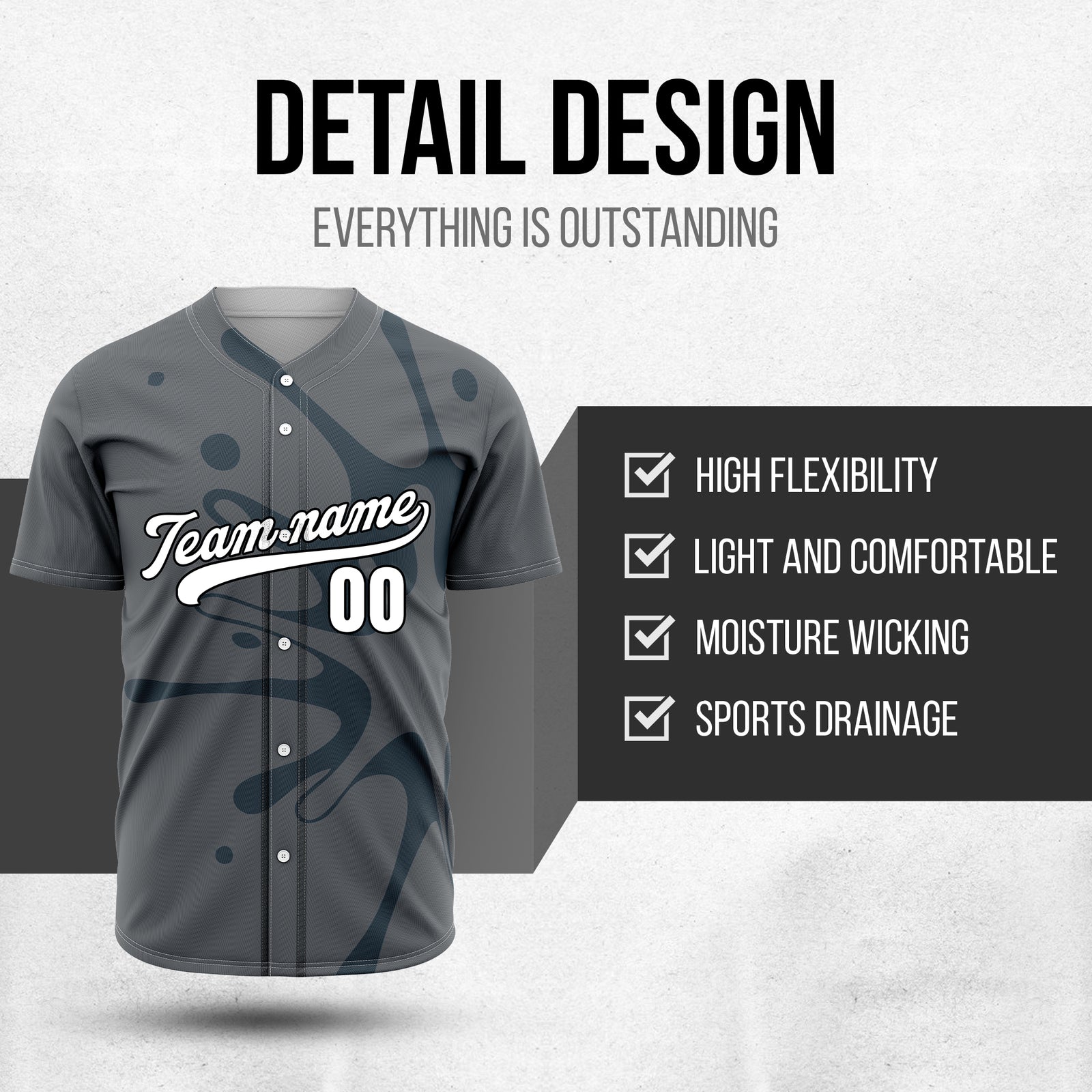 Custom Ink Surge  Dark Grey Sports Jersey Personalized Uniform with Name & Number