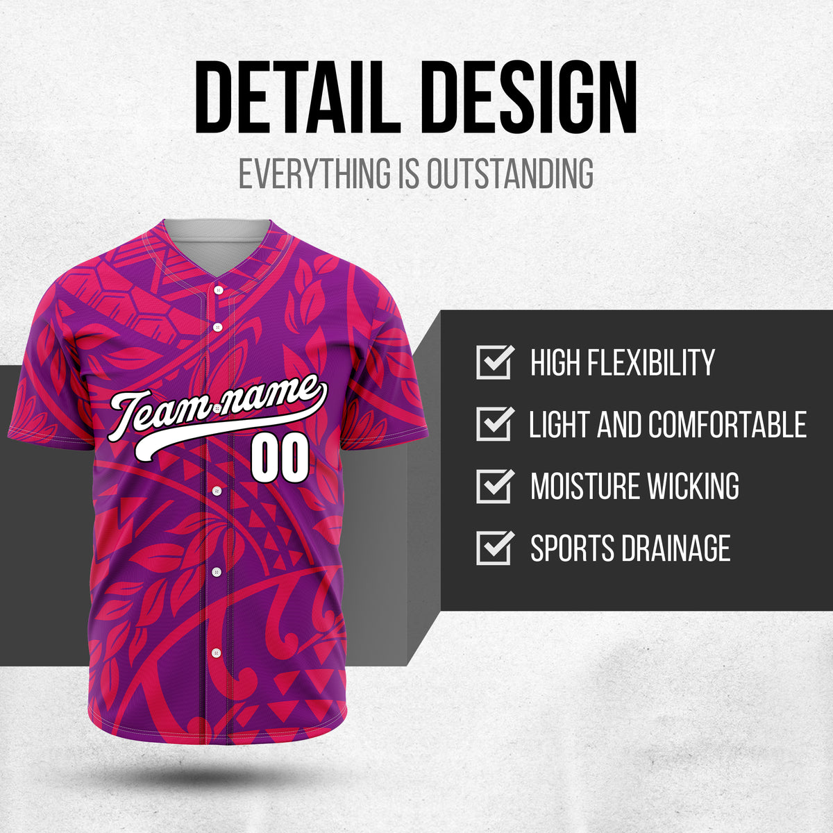 Custom Hawaii Storm Purple Baseball Sports Jersey Personalized Uniform with Name & Number