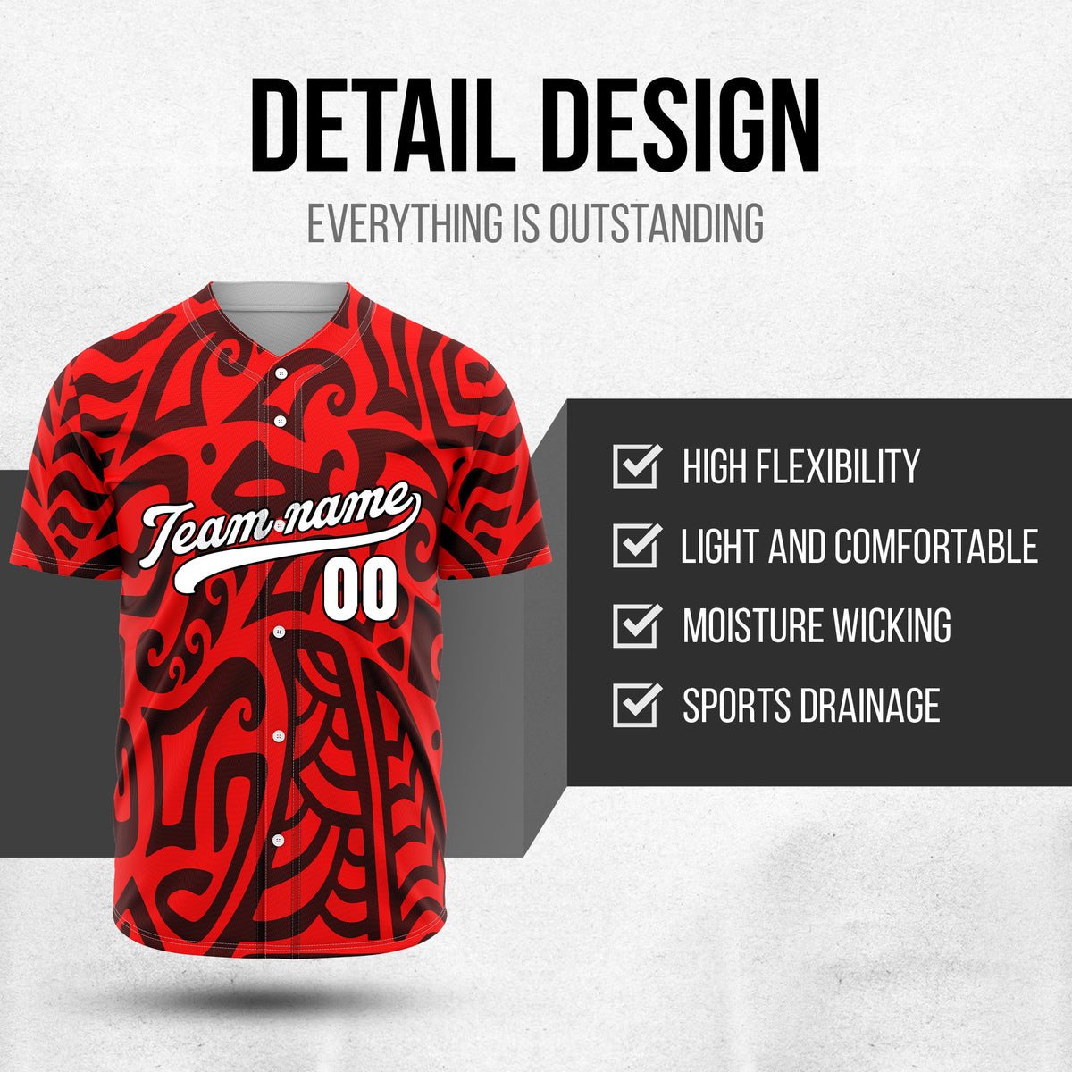 Custom Hawaii Blaze Red Baseball Sports Jersey Personalized Uniform with Name & Number