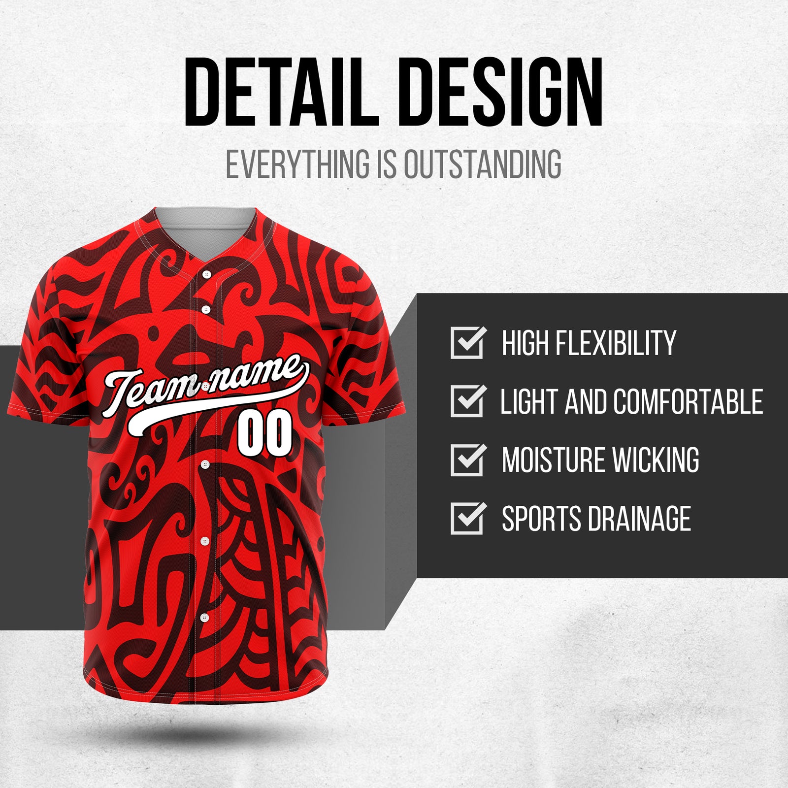 Custom Hawaii Blaze Red Baseball Sports Jersey Personalized Uniform with Name & Number