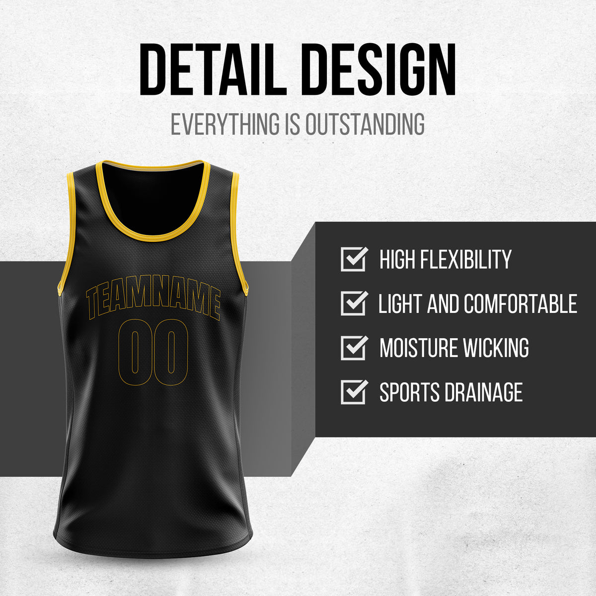 Custom Elite Black Classic Stitched Jersey Basketball Tops