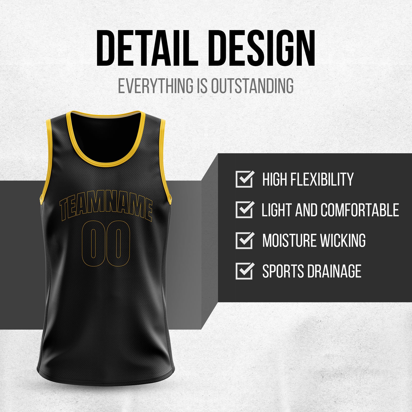 Custom Elite Black Classic Stitched Jersey Basketball Tops