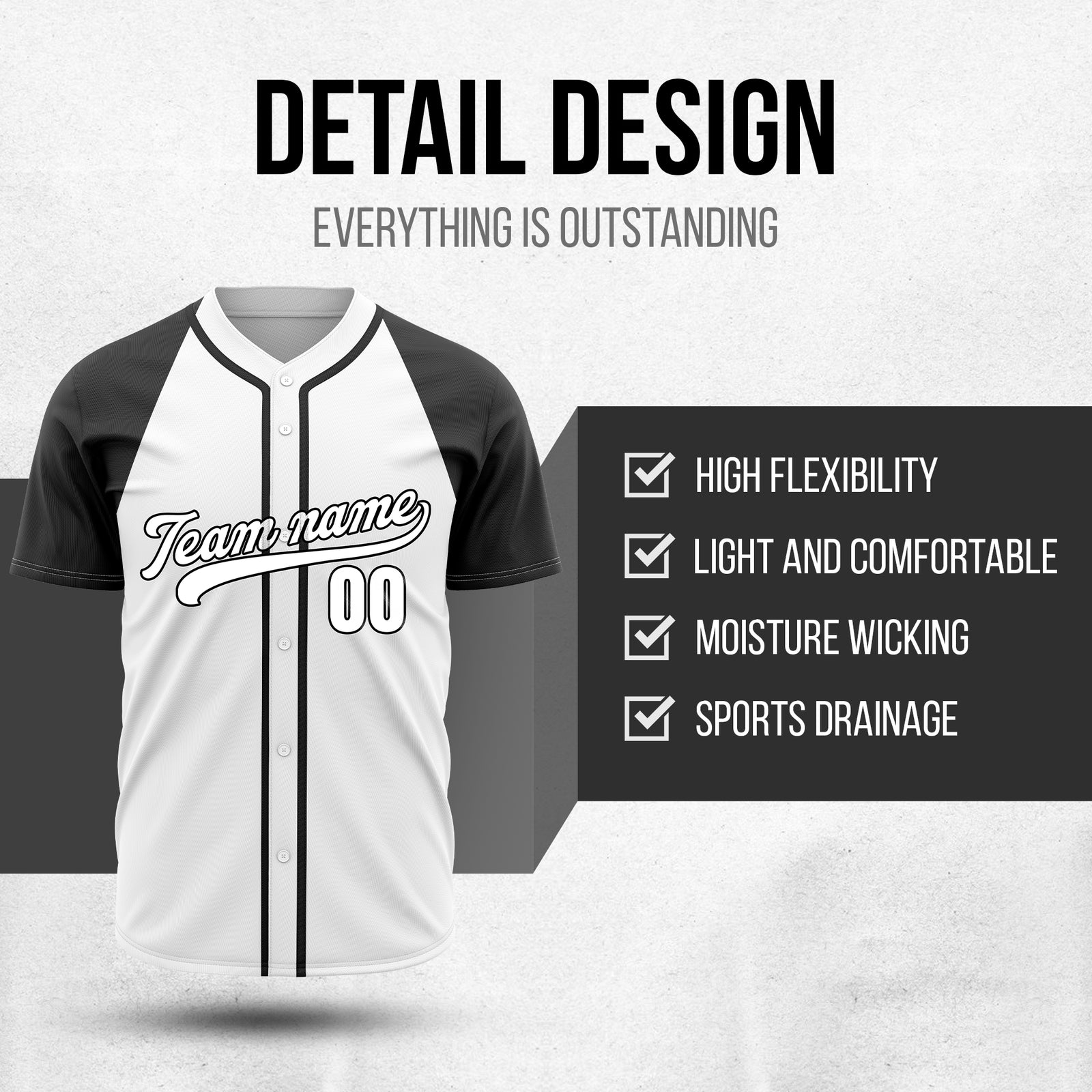Custom Baseline Baseball White Sports Jersey Personalized Uniform with Name & Number