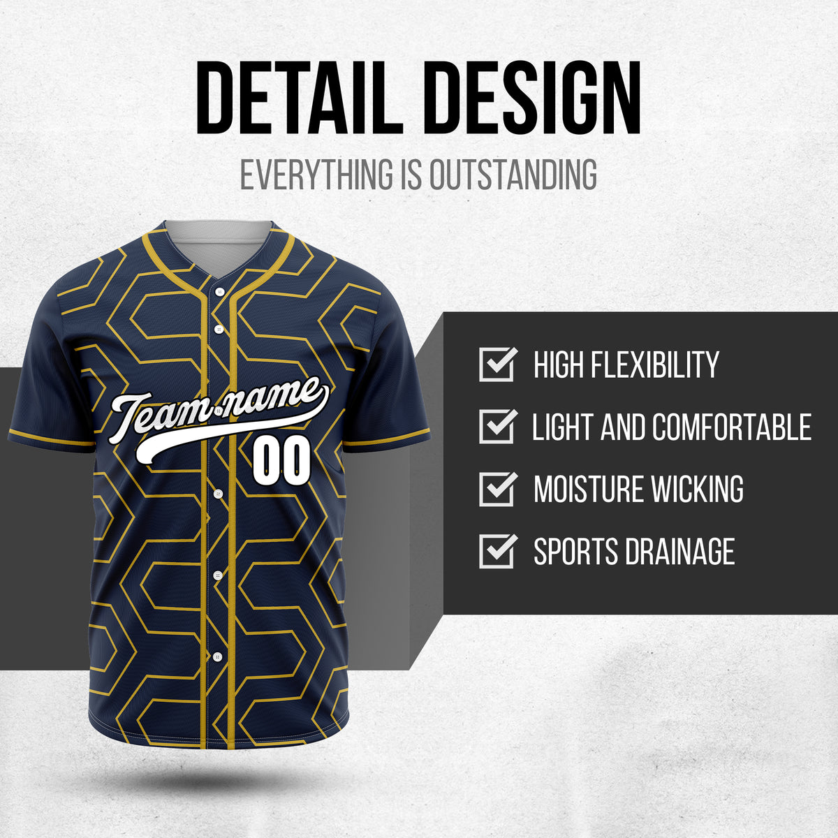 Custom Rhombus Rush Navy Sports Jersey Personalized Uniform with Name & Number