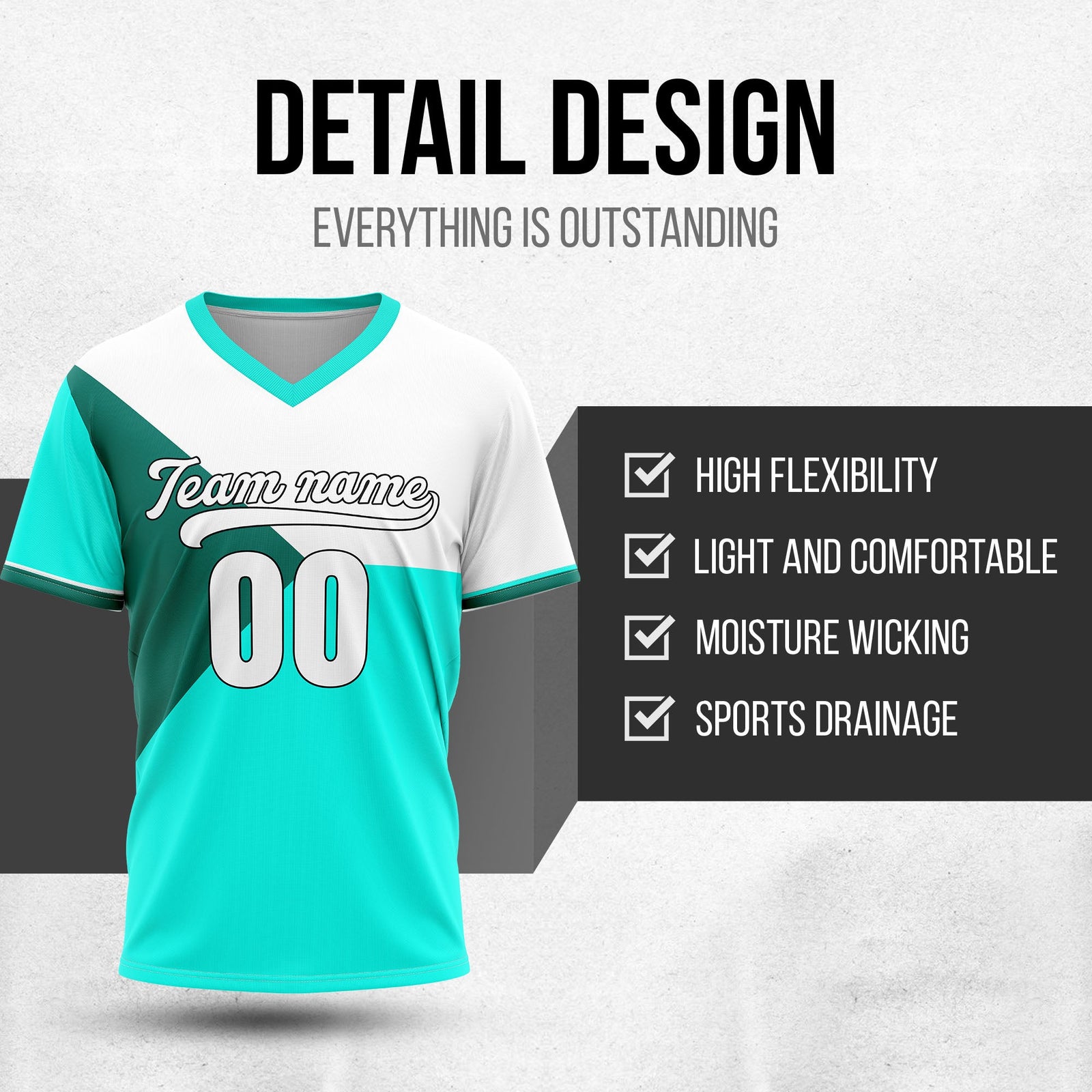 Custom FlexCore Aqua Baseball Sports Jersey Personalized Uniform with Name & Number