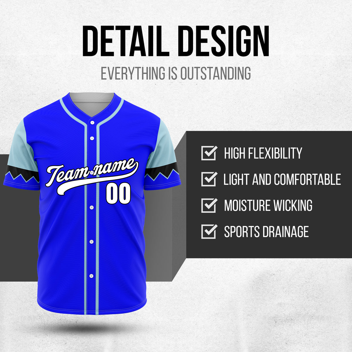 Custom Legacy Classic Baseball Blue Sports Jersey Personalized Uniform with Name & Number