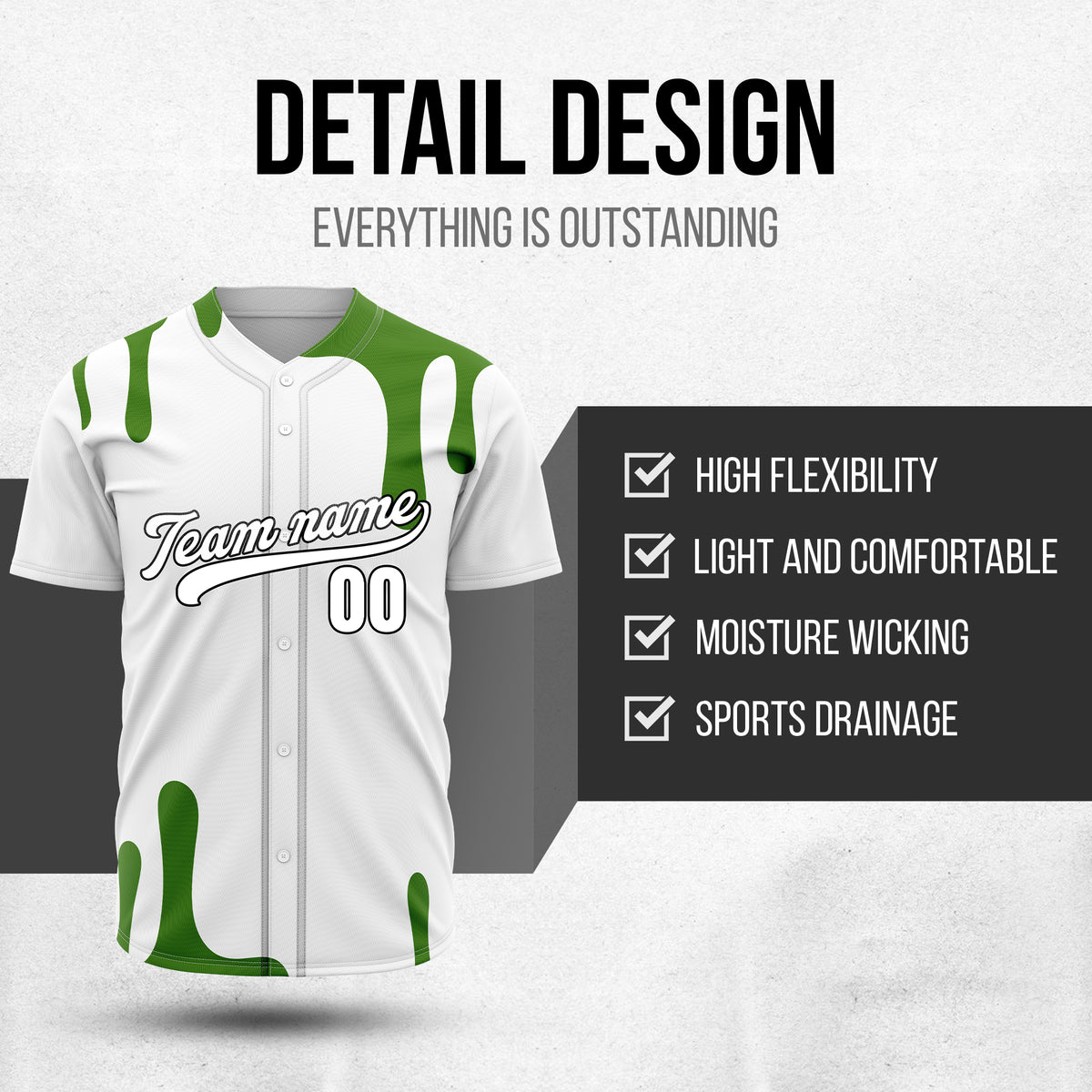 Custom Ink Dripline White Sports Jersey Personalized Uniform with Name & Number