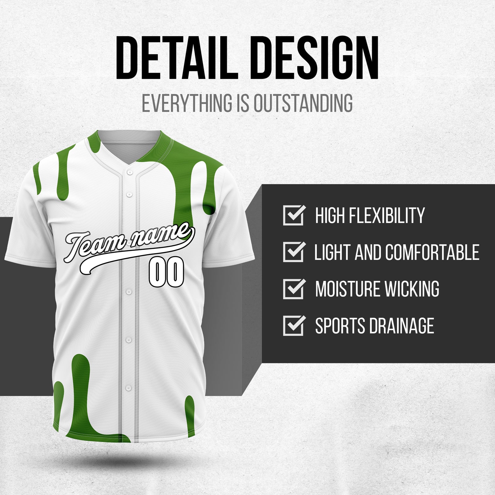 Custom Ink Dripline White Sports Jersey Personalized Uniform with Name & Number