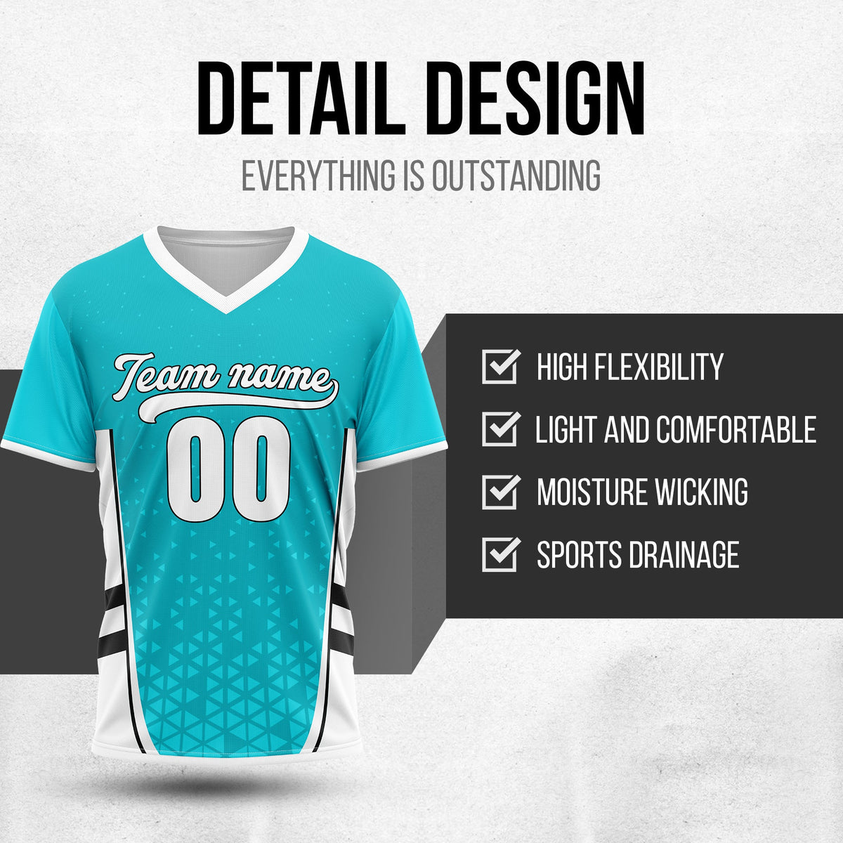 Custom HexaFade Aqua Pullover Baseball Sports Jersey Personalized Uniform with Name & Number