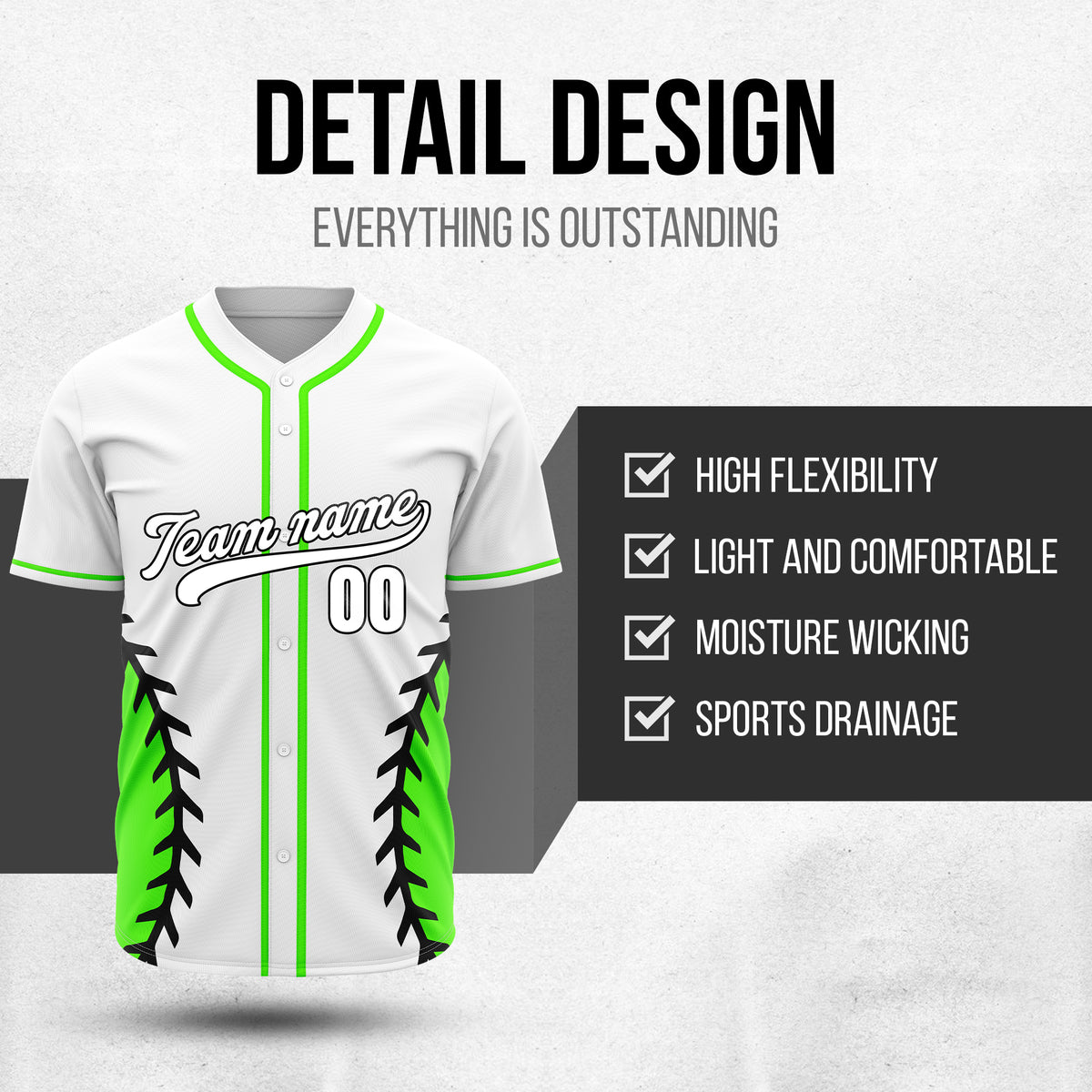 Custom Stitchline Baseball White Sports Jersey Personalized Uniform with Name & Number
