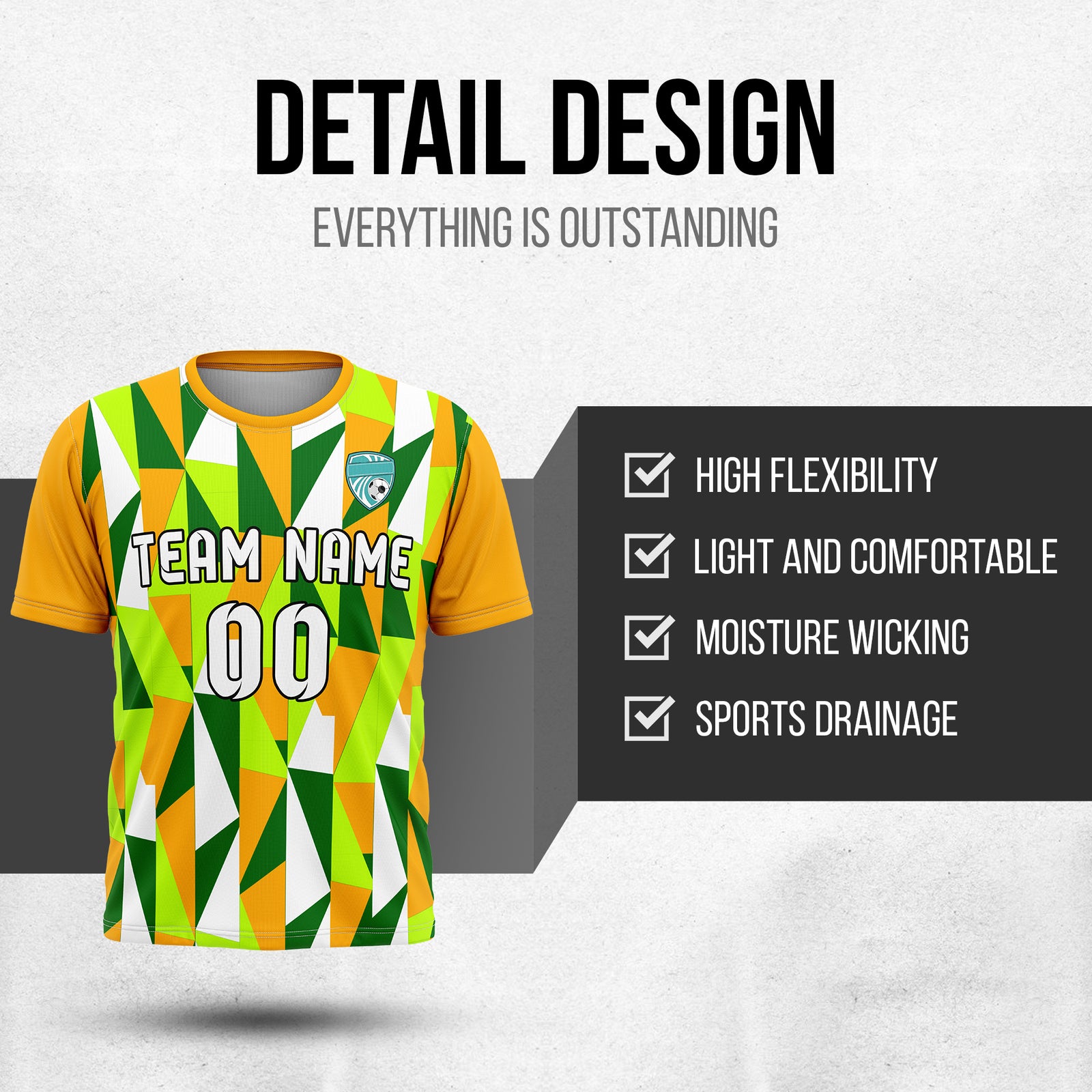 Custom Crystal R-Full Pattern Soccer Orange Sport Tops Jersey