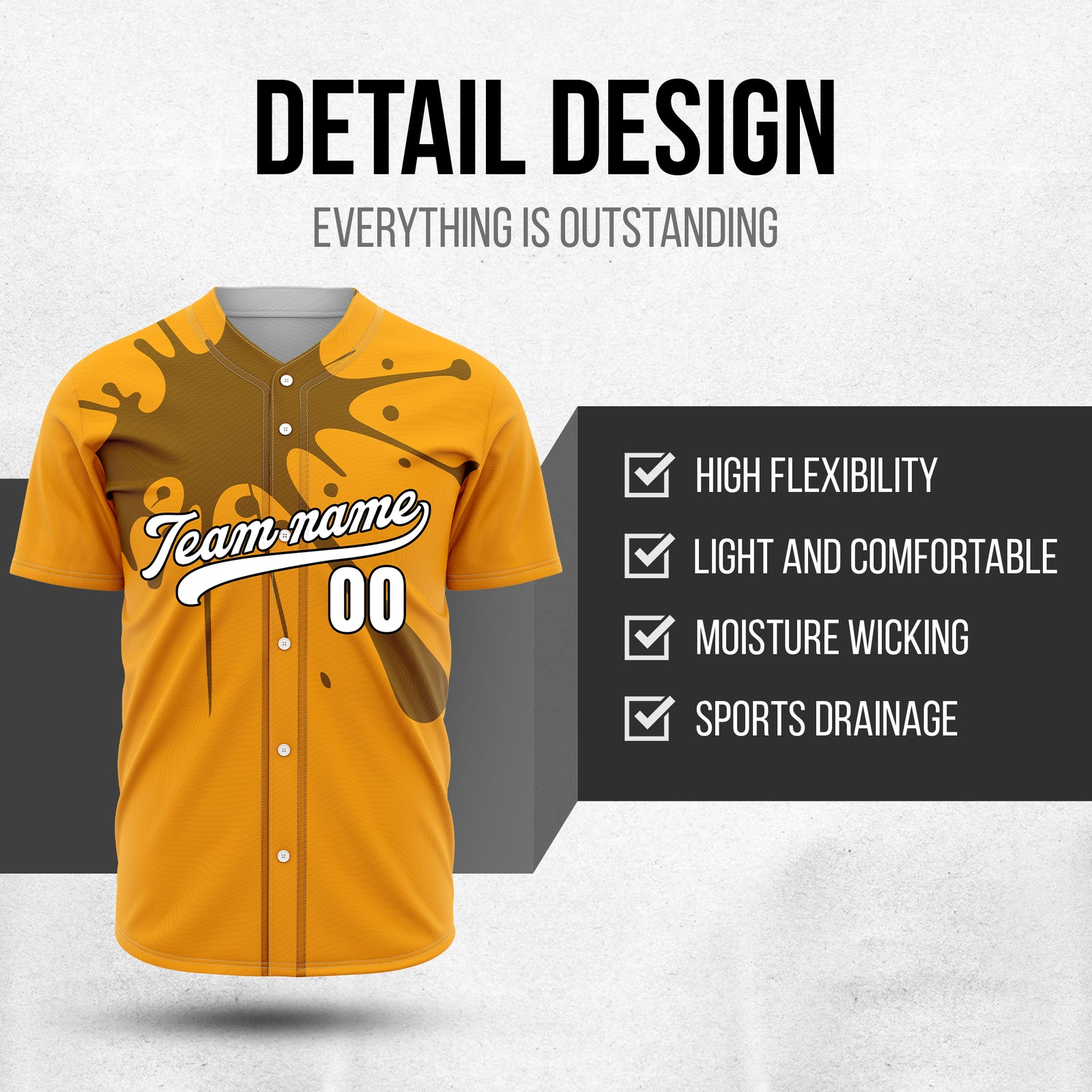 Custom Paint Burst Orange Sports Jersey Personalized Uniform with Name & Number