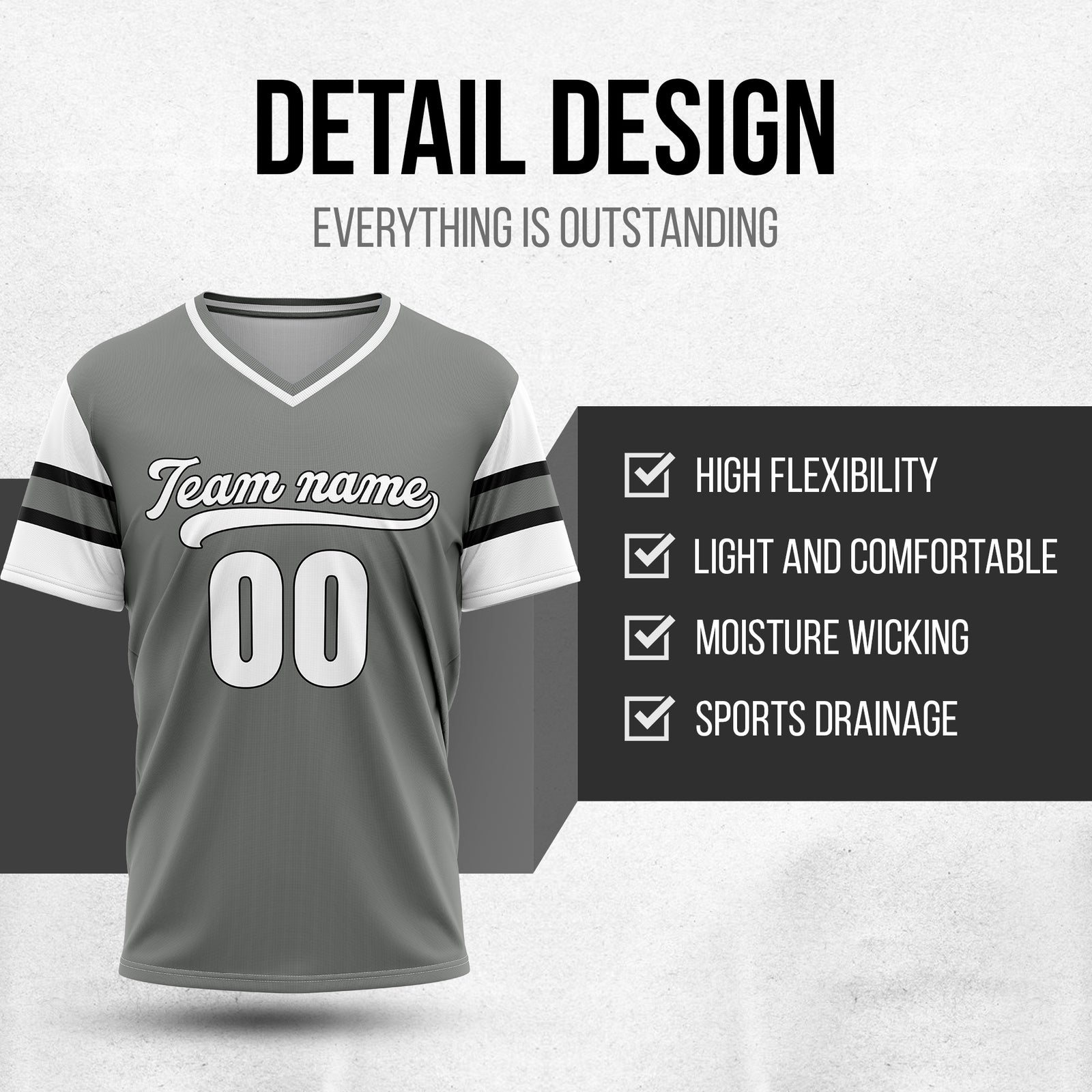 Custom StormLine Grey Pullover Baseball Sports Jersey Personalized Uniform with Name & Number