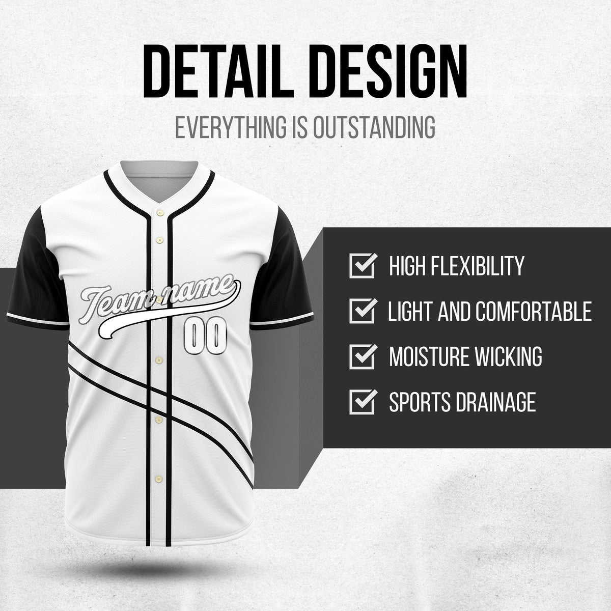 Custom Swift White Raglan Style Baseball Sports Jersey Personalized Uniform with Name & Number