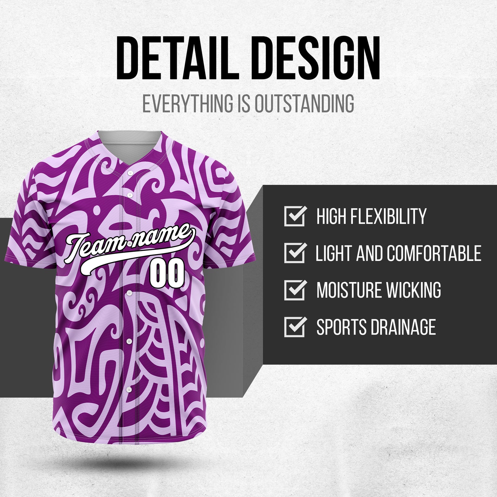 Custom Hawaii Blaze Purple Baseball Sports Jersey Personalized Uniform with Name & Number