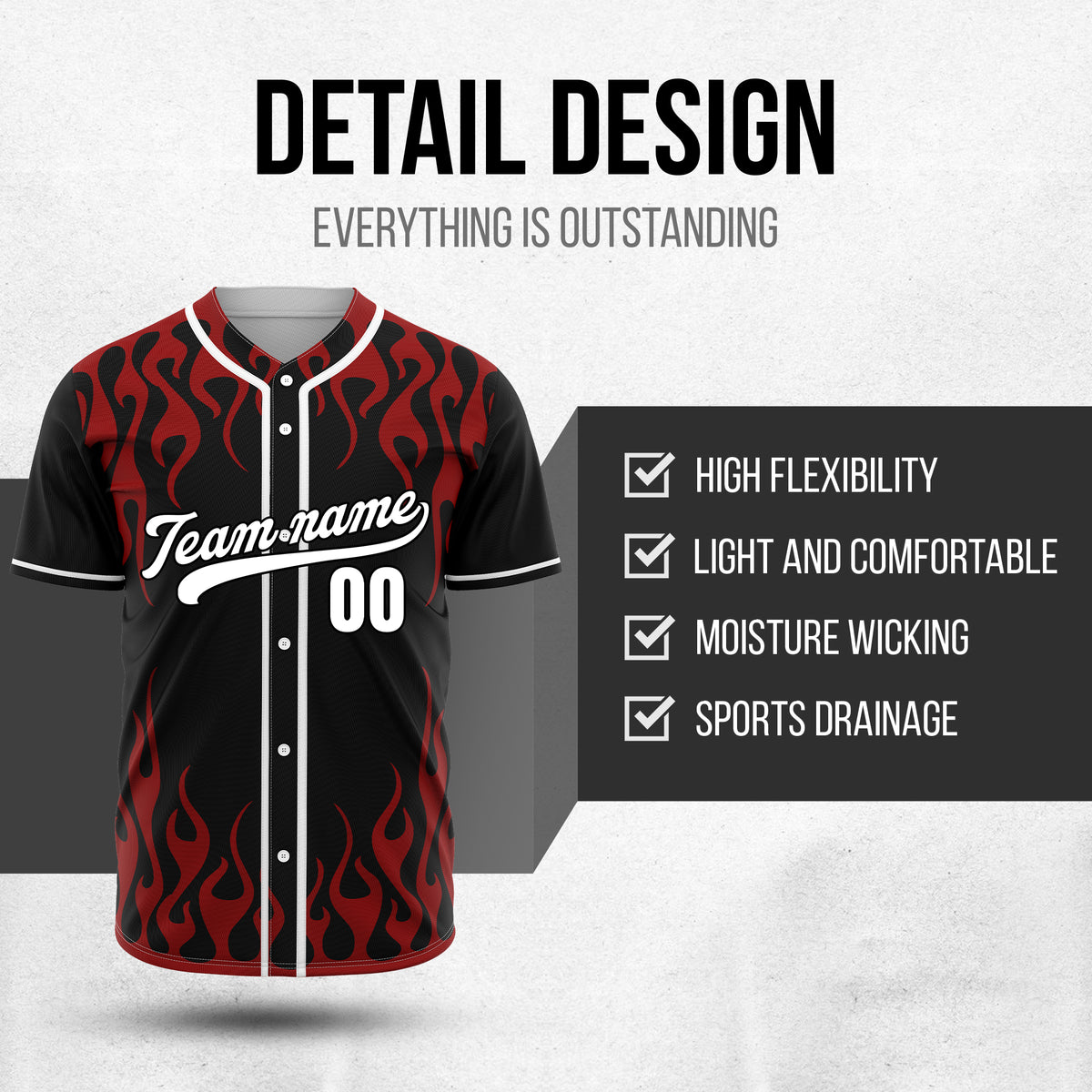Custom Frostburn Black Baseball Sports Jersey Personalized Uniform with Name & Number