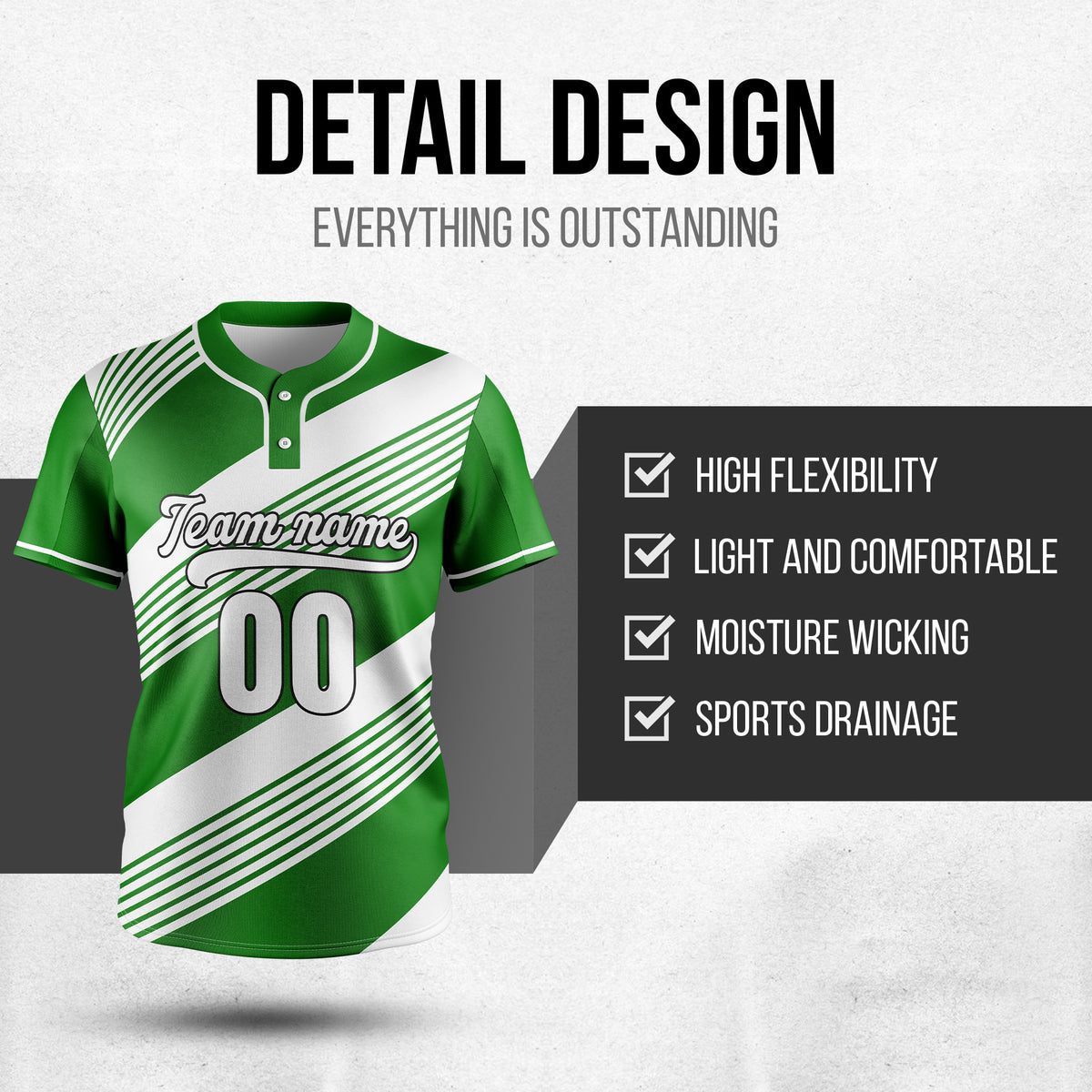 Custom Crossfire Green Baseball Sports Jersey Personalized Uniform with Name & Number
