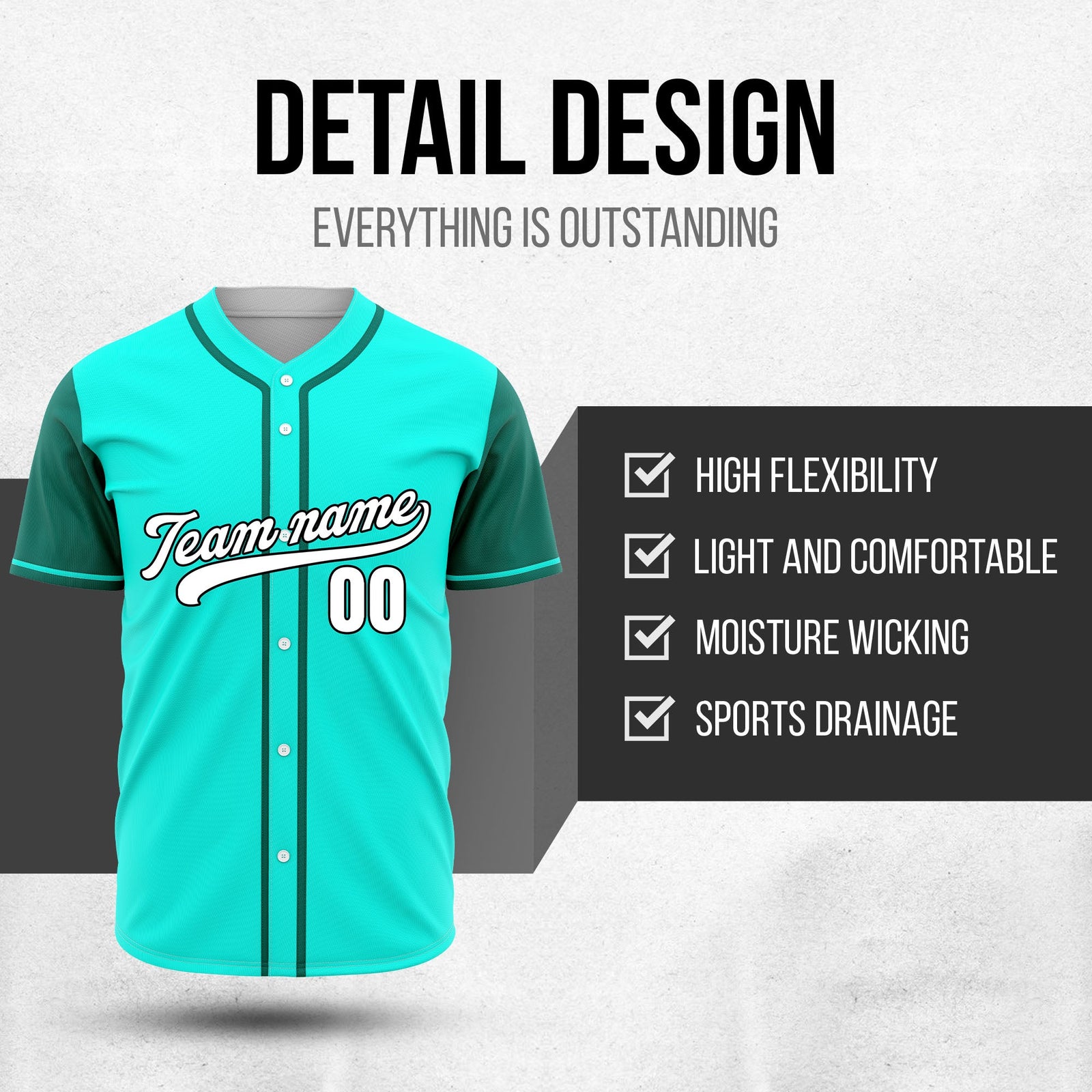 Custom Crimson Aqua Raglan Style Baseball Sports Jersey Personalized Uniform with Name & Number