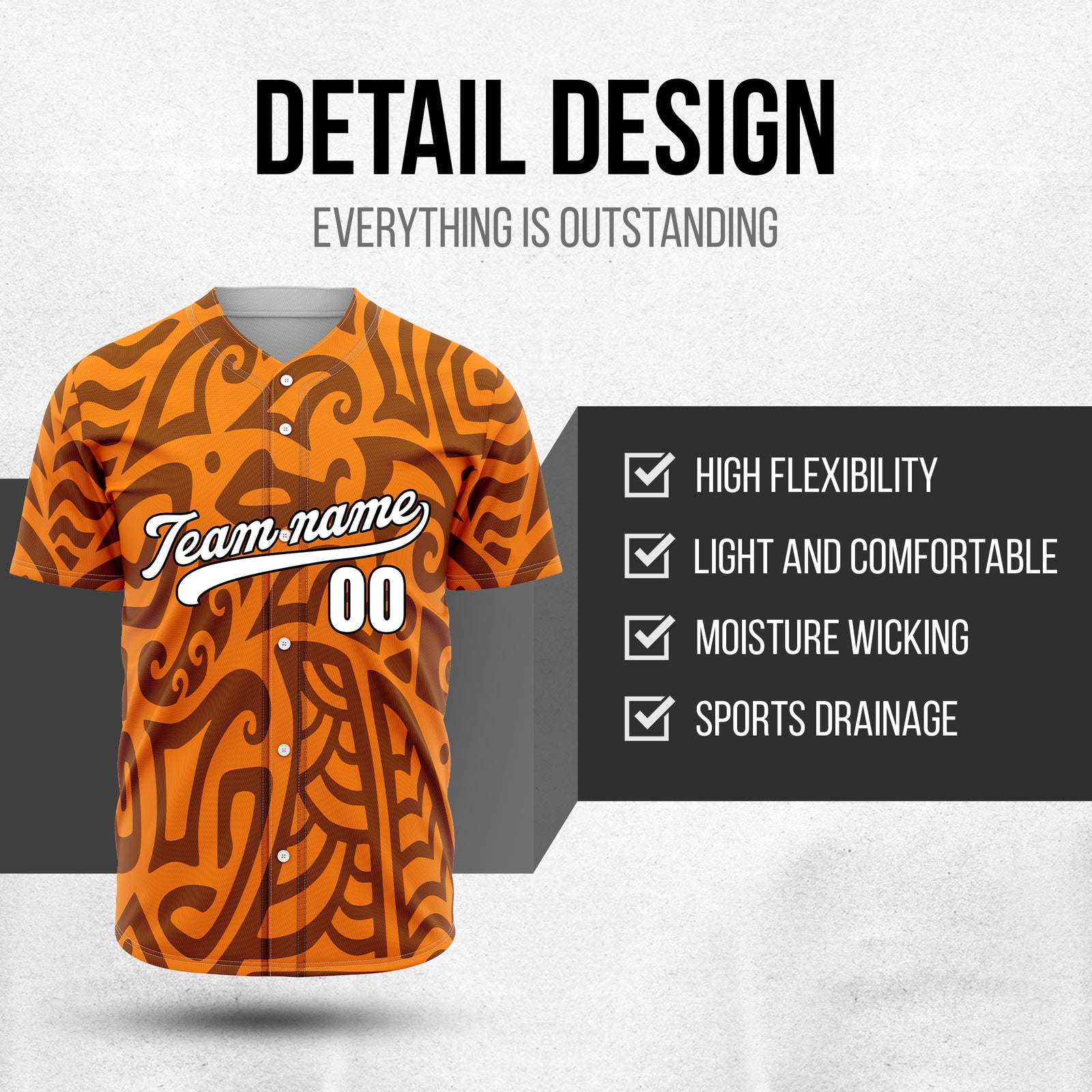 Custom Hawaii Blaze Orange Baseball Sports Jersey Personalized Uniform with Name & Number