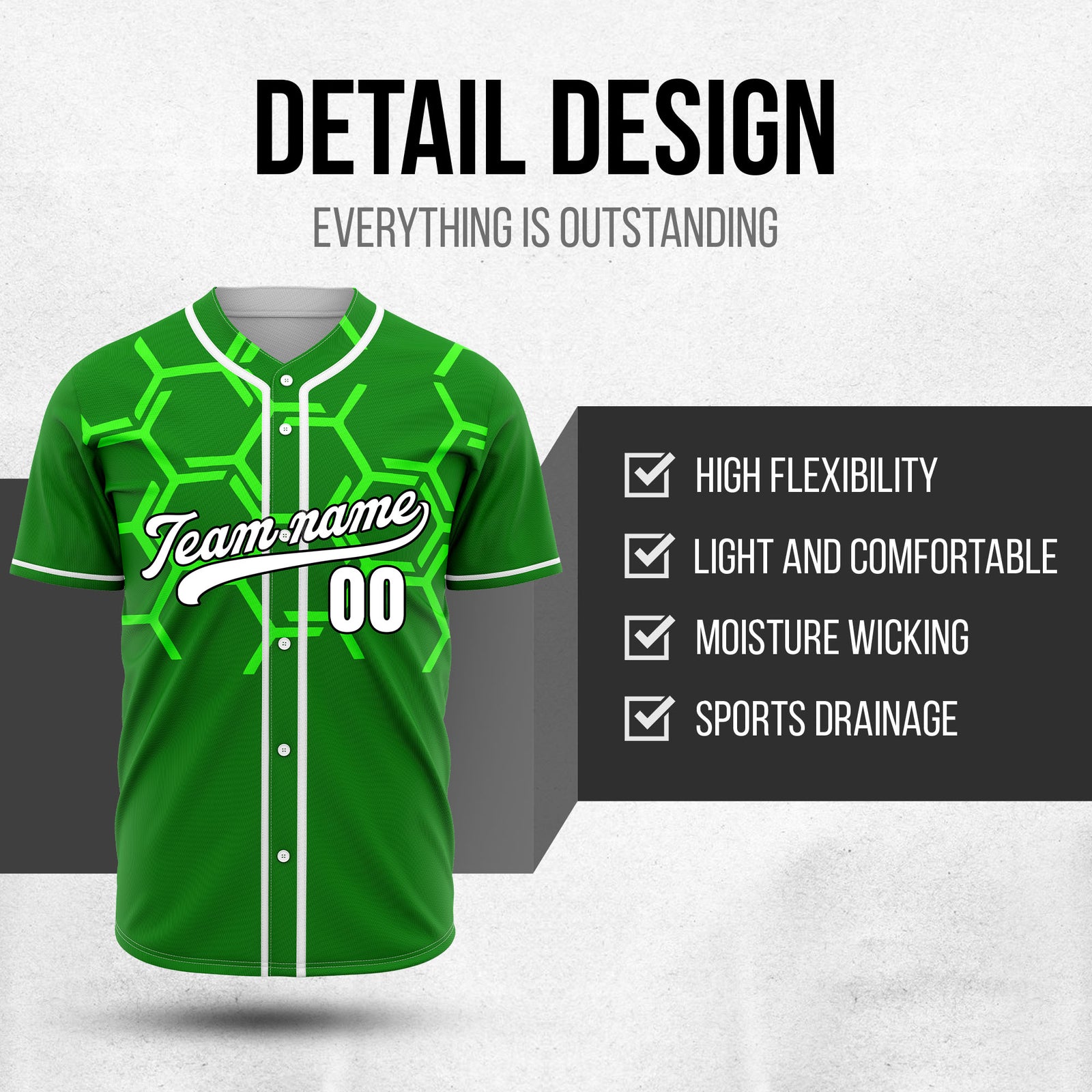 Custom Sting Force Green Baseball Sports Jersey Personalized Uniform with Name & Number