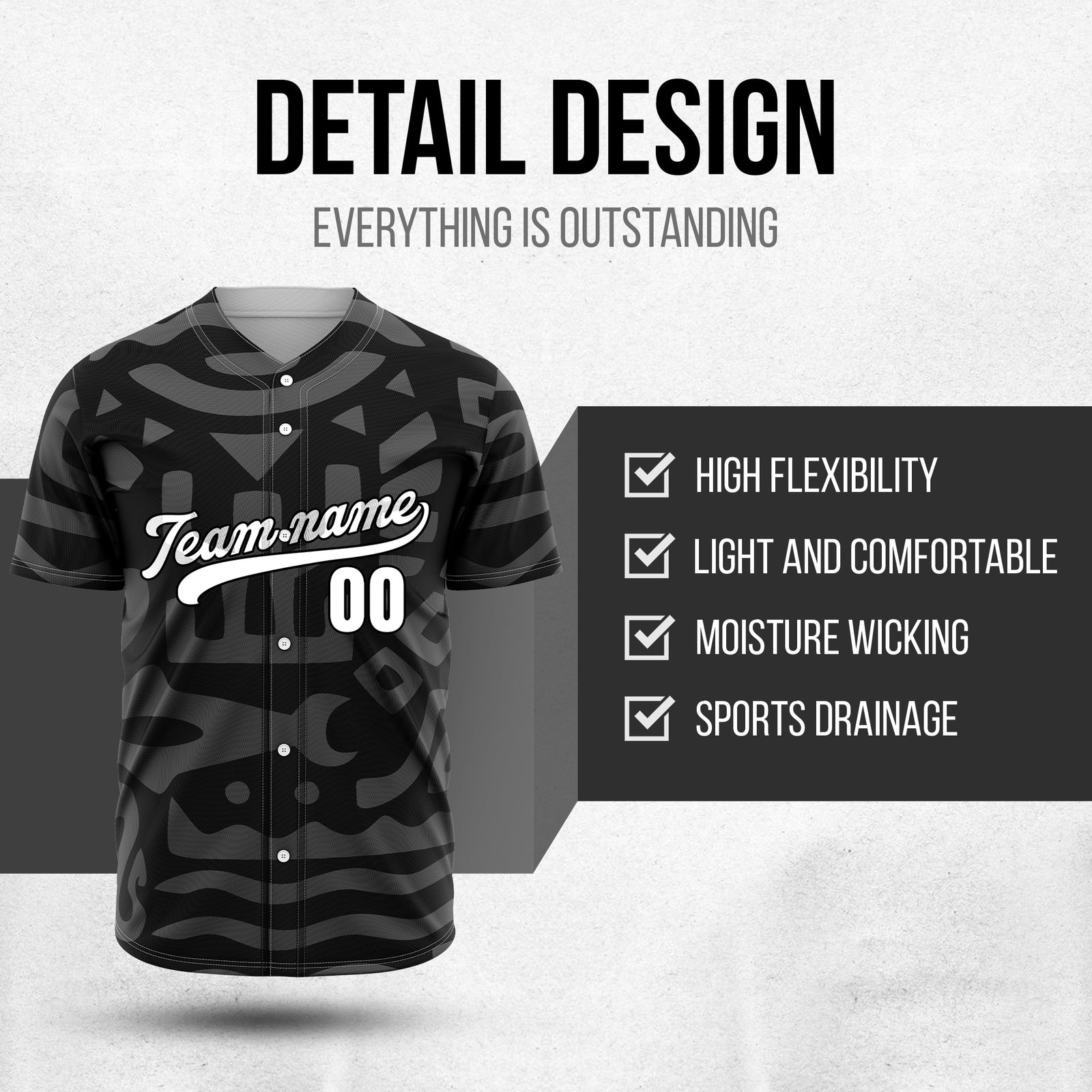 Custom Hawaii Hustle Black Baseball Sports Jersey Personalized Uniform with Name & Number