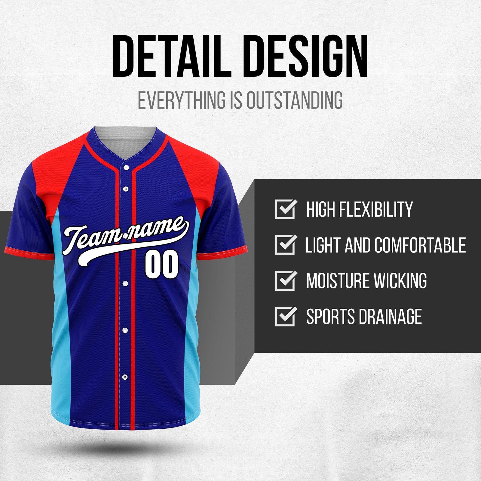 Custom Timeless Stripes Baseball Navy Sports Jersey Personalized Uniform with Name & Number