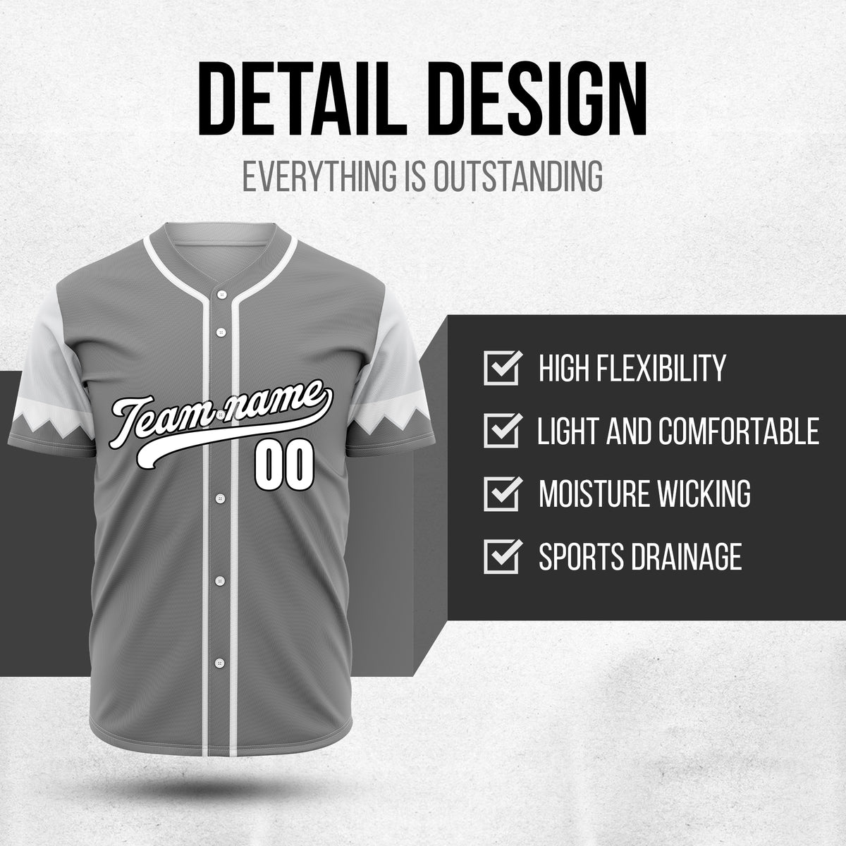 Custom Legacy Classic Baseball Grey Sports Jersey Personalized Uniform with Name & Number