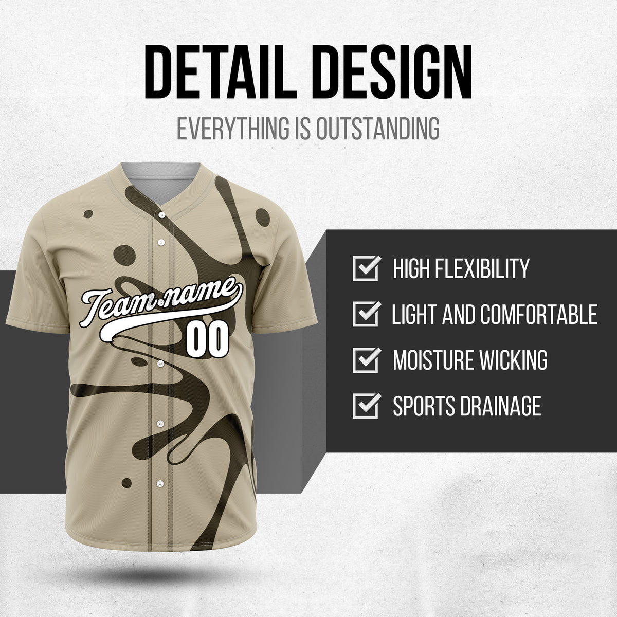 Custom Ink Surge Khaki Sports Jersey Personalized Uniform with Name & Number