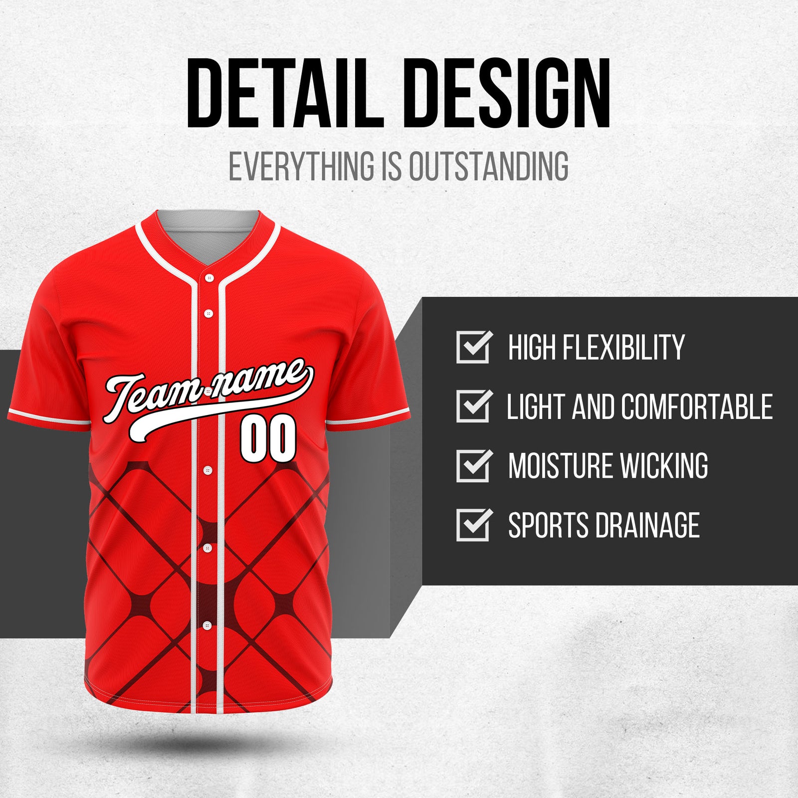Custom Gridlock Red Baseball Sports Jersey Personalized Uniform with Name & Number