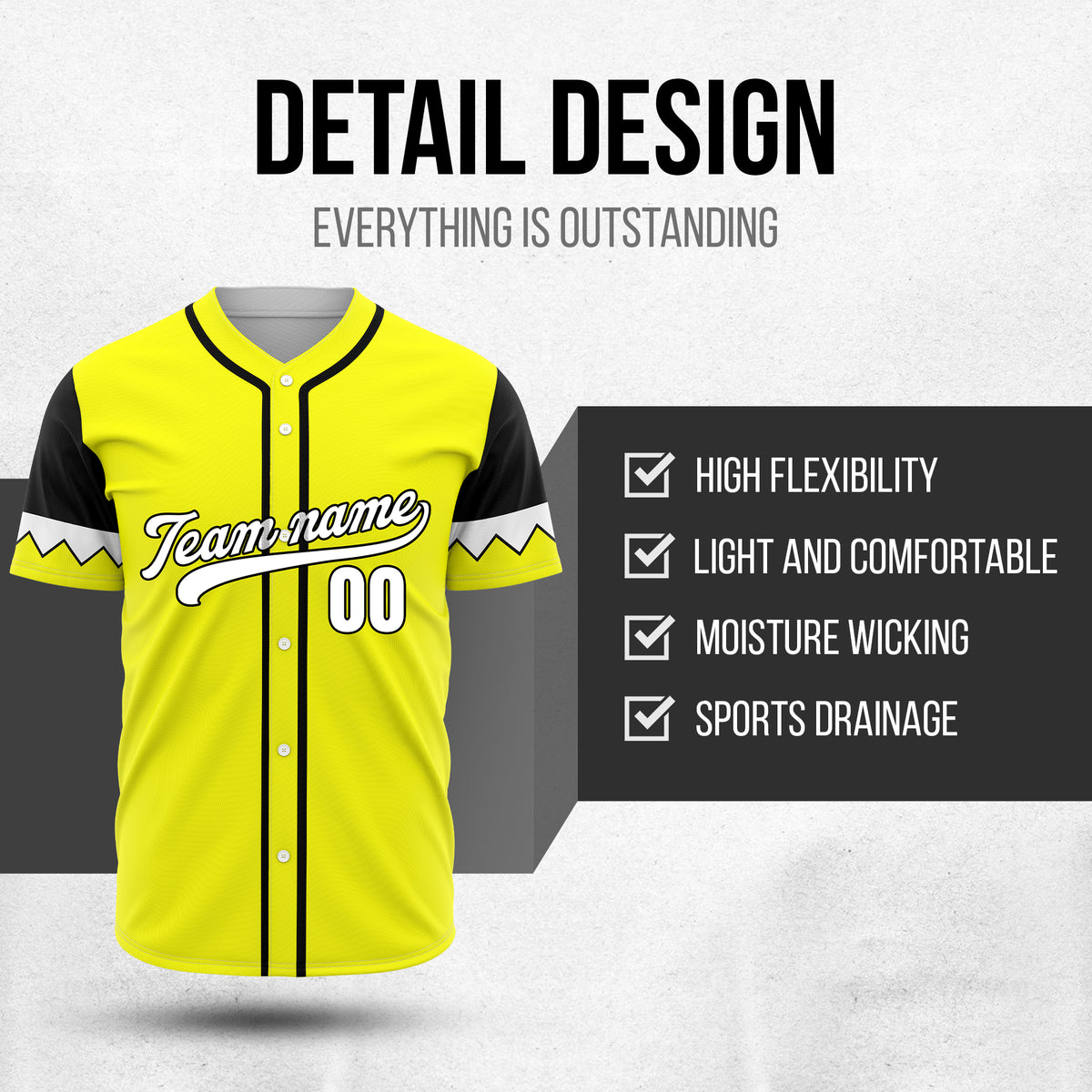 Custom Legacy Classic Baseball Yellow Sports Jersey Personalized Uniform with Name & Number