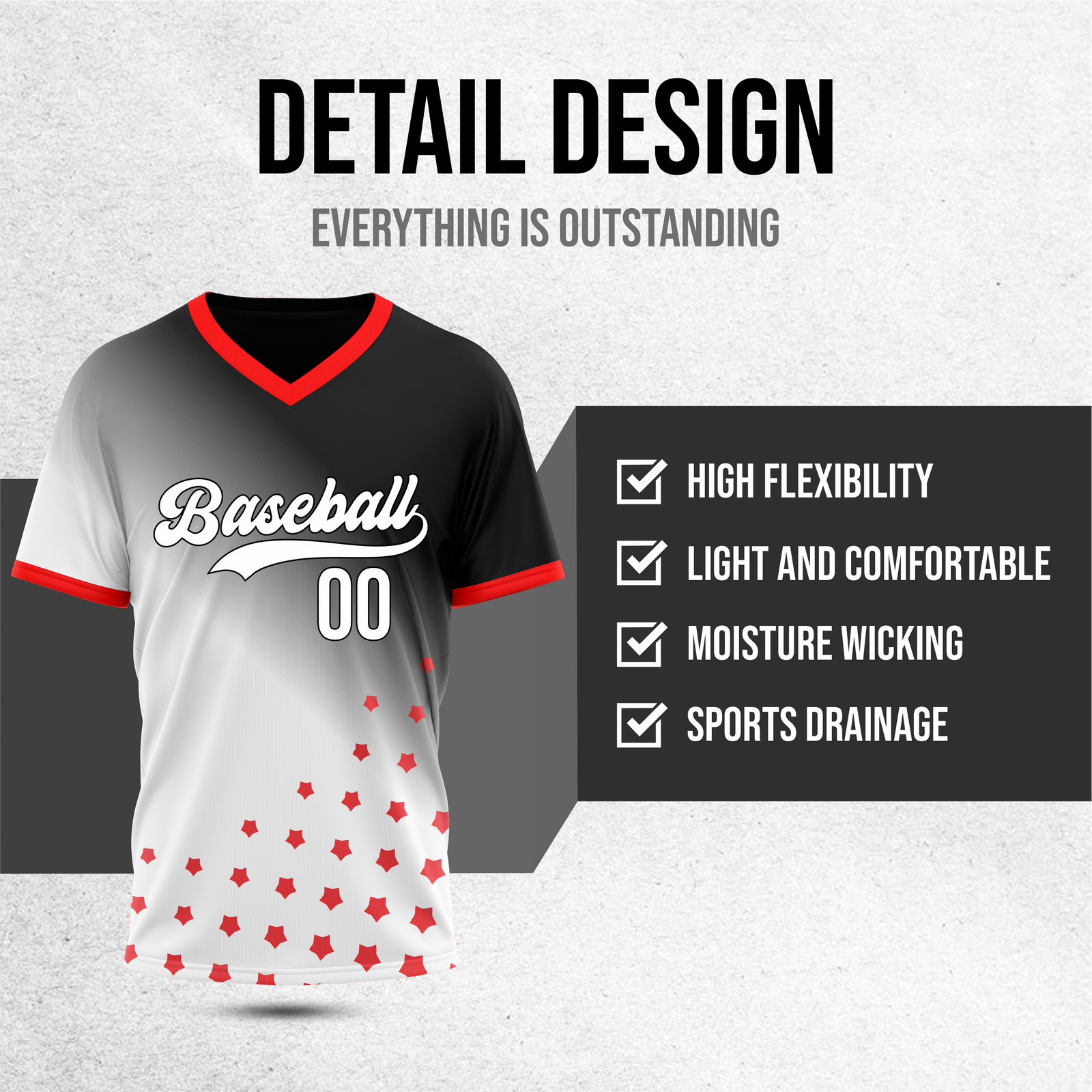 Custom Twilight Stars Baseball White Sports Jersey Personalized Uniform with Name & Number