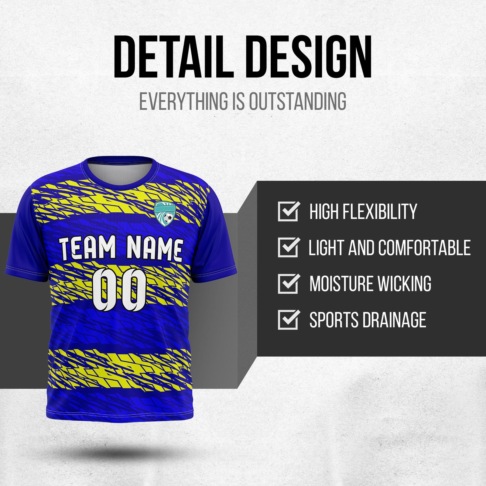 Custom Flare Strike R-Full Pattern Soccer Navy Sport Tops Jersey