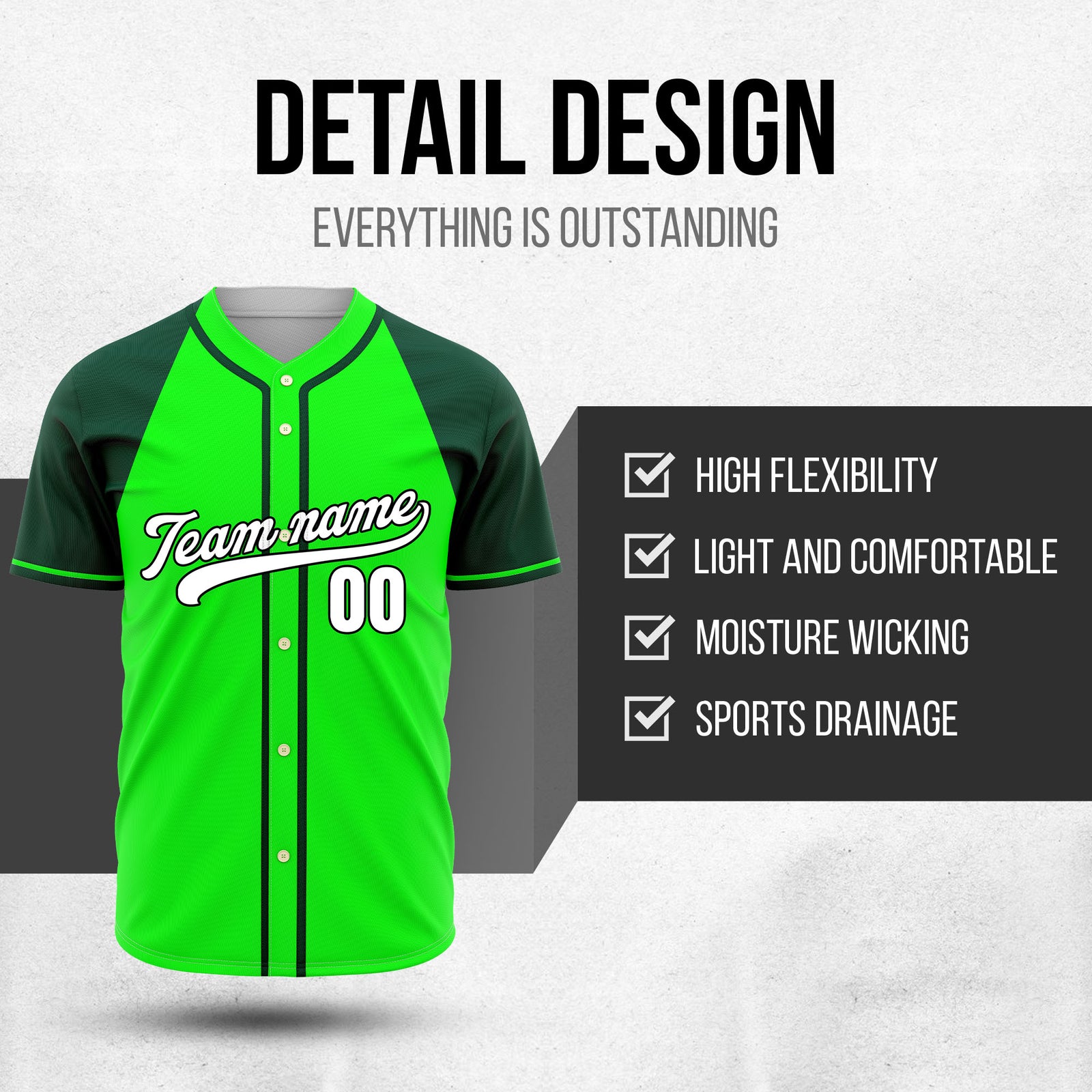 Custom Desert Blaze Green Raglan Style Baseball Sports Jersey Personalized Uniform with Name & Number