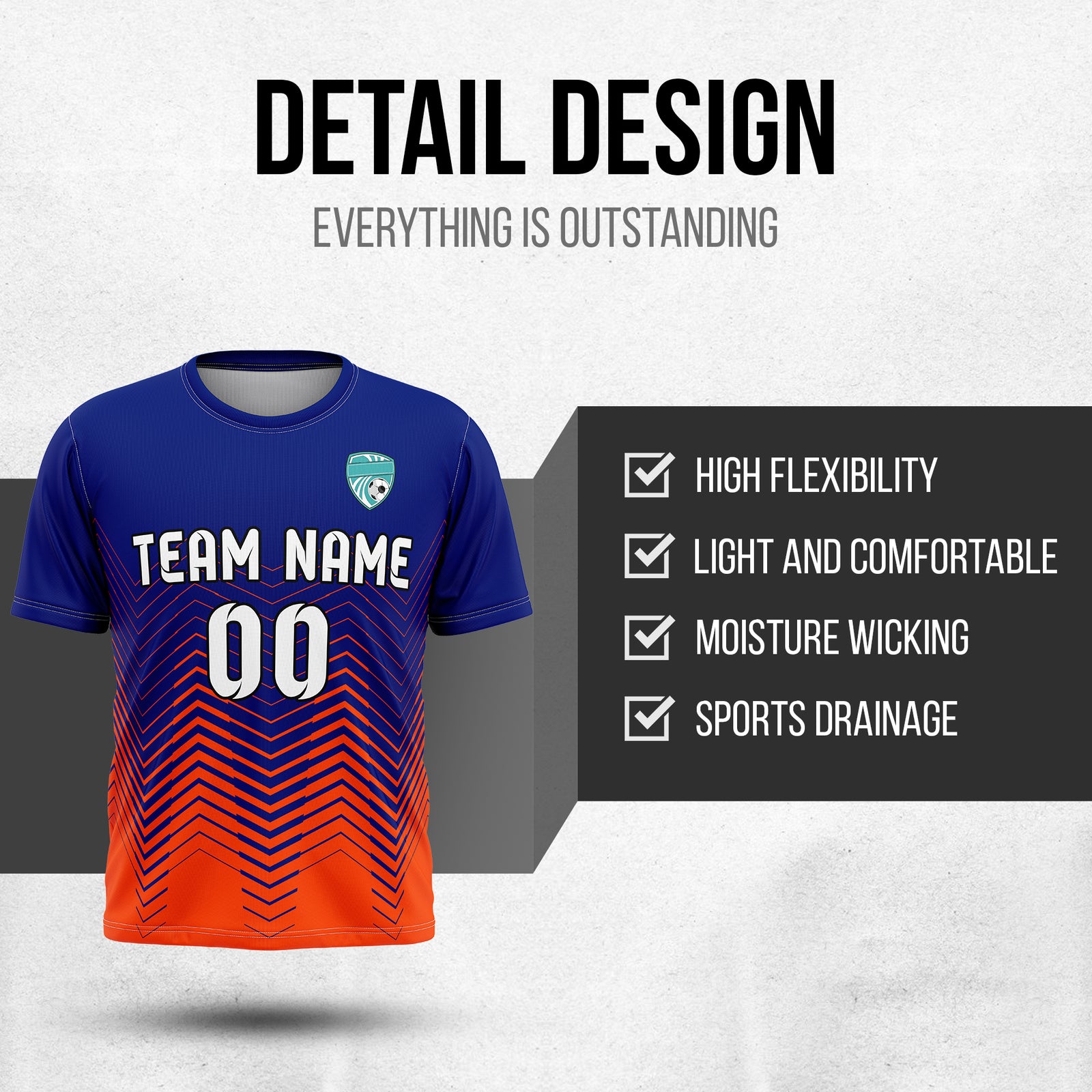 Custom Apex Strike R Side Pattern Navy Soccer sport Tops Jersey