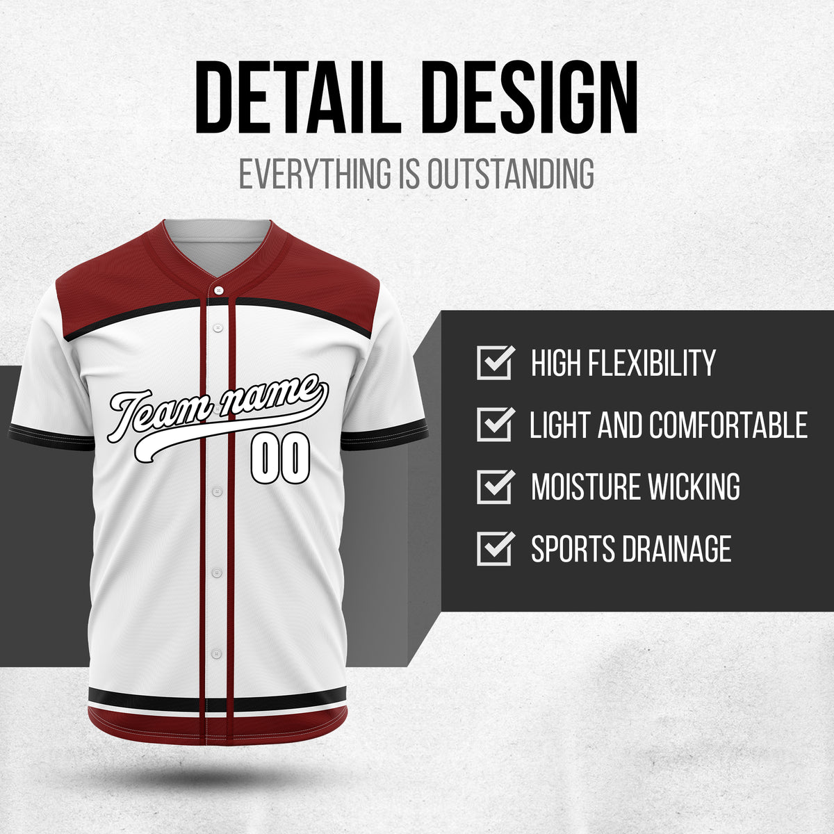 Custom Marquee Classic Baseball White Sports Jersey Personalized Uniform with Name & Number