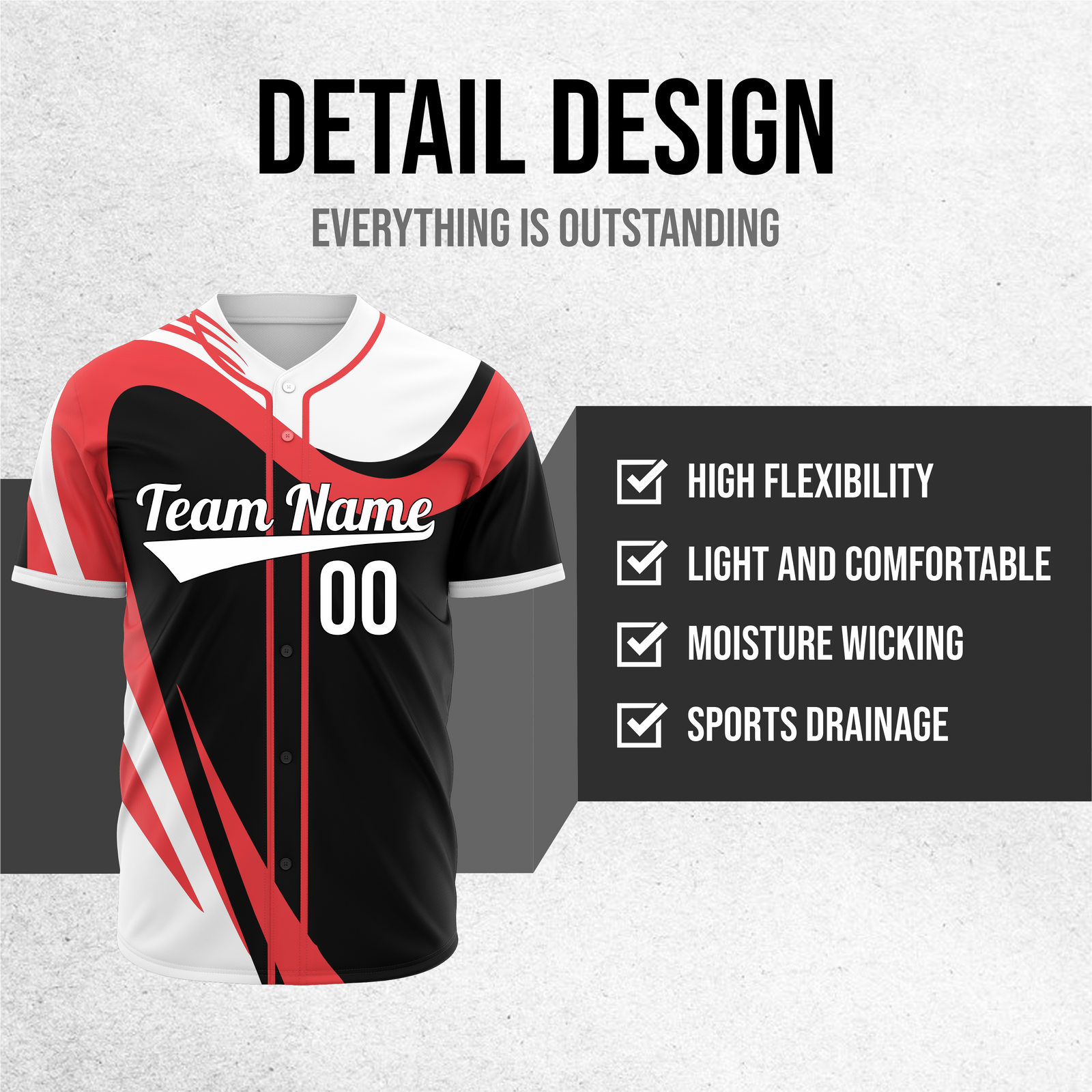 Custom Heritage Flow Baseball Black Sports Jersey Personalized Uniform with Name & Number