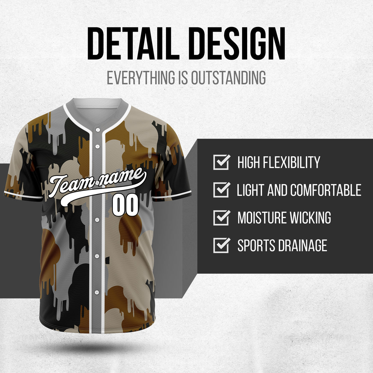Custom Paint Hustlers Grey Baseball Sports Jersey Personalized Uniform with Name & Number