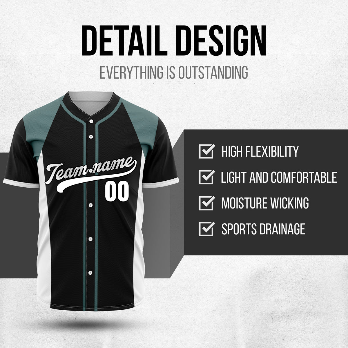 Custom Timeless Stripes Baseball Black Sports Jersey Personalized Uniform with Name & Number