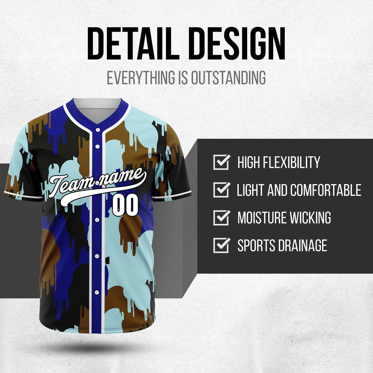 Custom Paint Hustlers Navy Baseball Sports Jersey Personalized Uniform with Name & Number