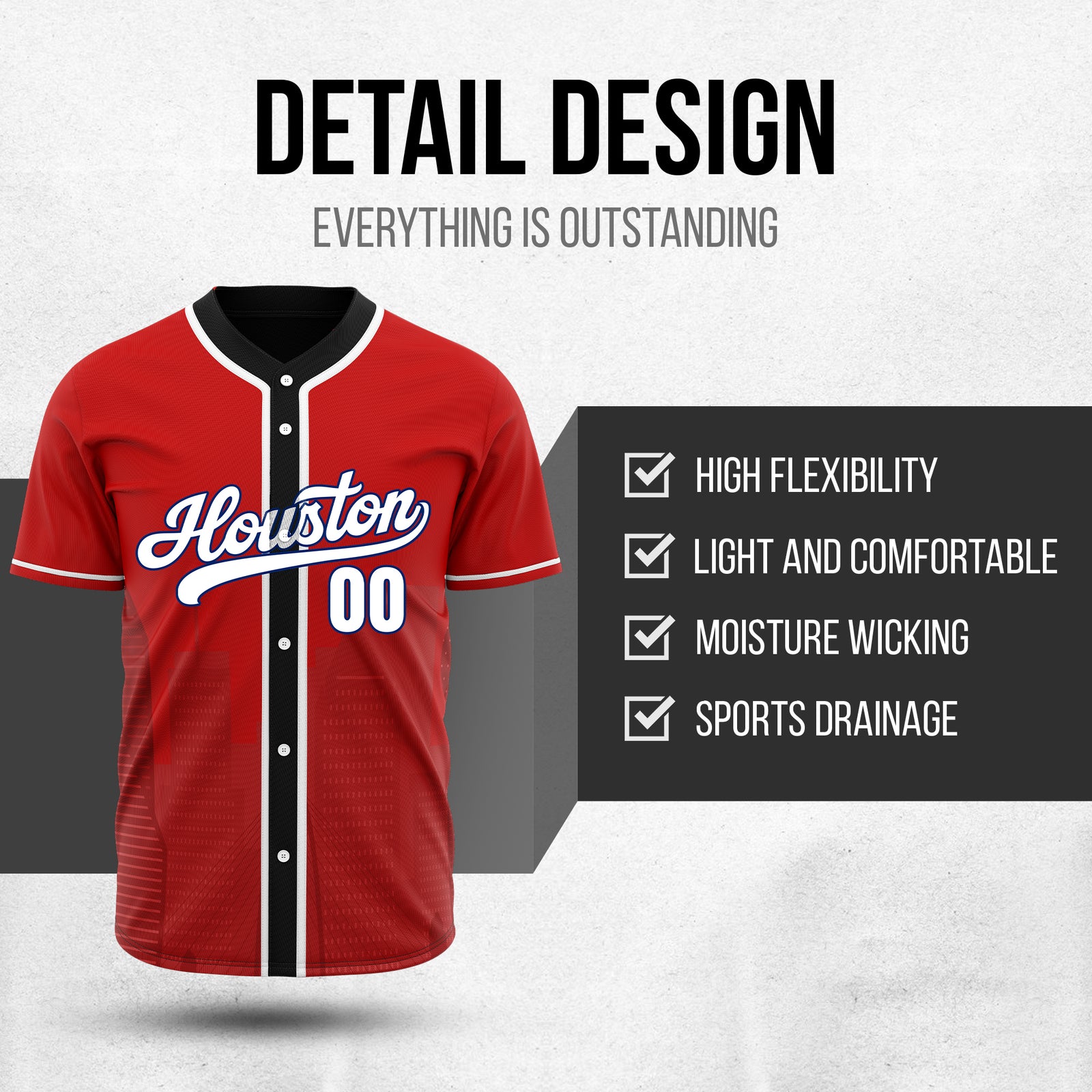 Custom City Pulse Red Baseball Sports Jersey Personalized Uniform with Name & Number