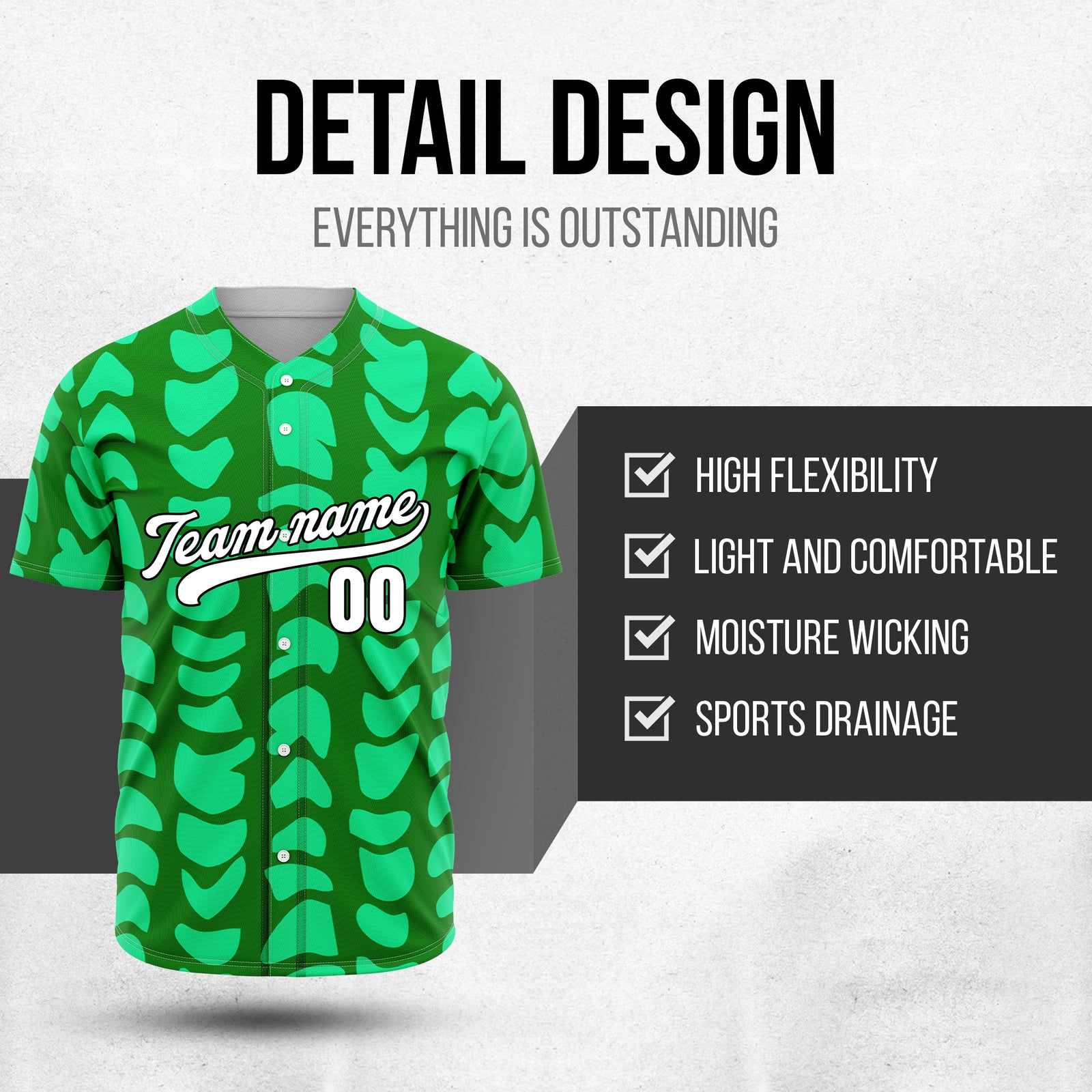 Custom Hawaii Waves Green Baseball Sports Jersey Personalized Uniform with Name & Number