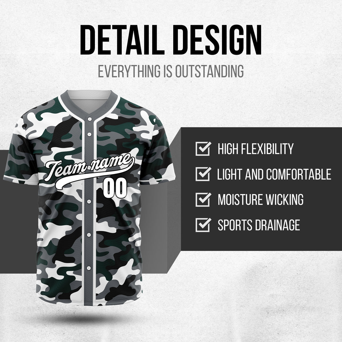 Custom Shadow Command Dark Grey Baseball Sports Jersey Personalized Uniform with Name & Number