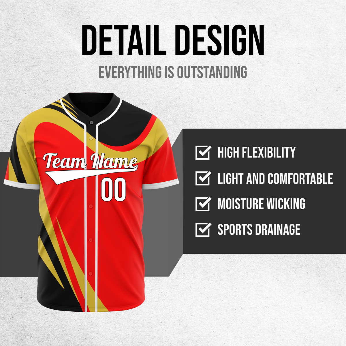 Custom Heritage Flow Baseball Red Sports Jersey Personalized Uniform with Name & Number