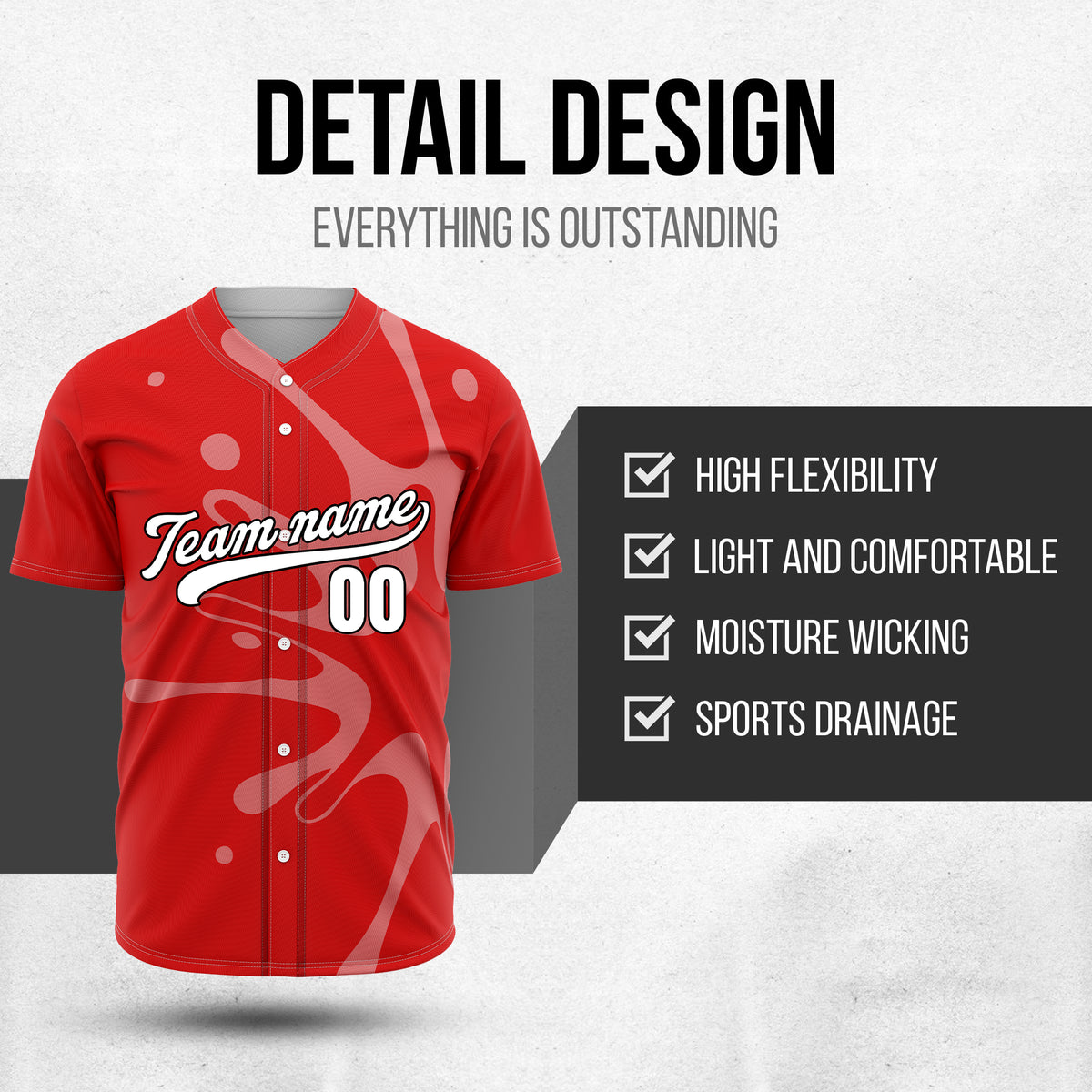 Custom Ink Surge Red Sports Jersey Personalized Uniform with Name & Number