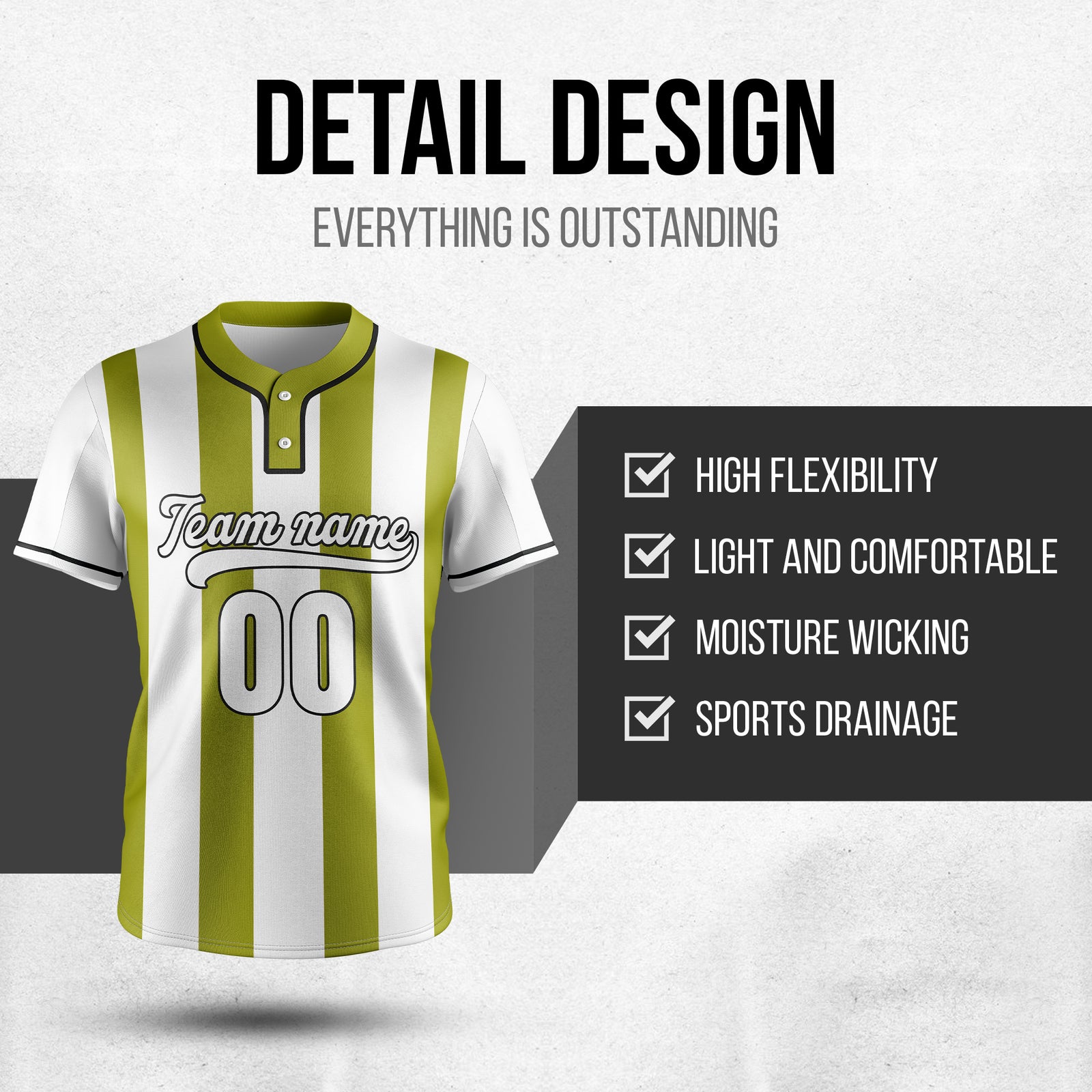Custom Dual Stripe White Baseball Sports Jersey Personalized Uniform with Name & Number