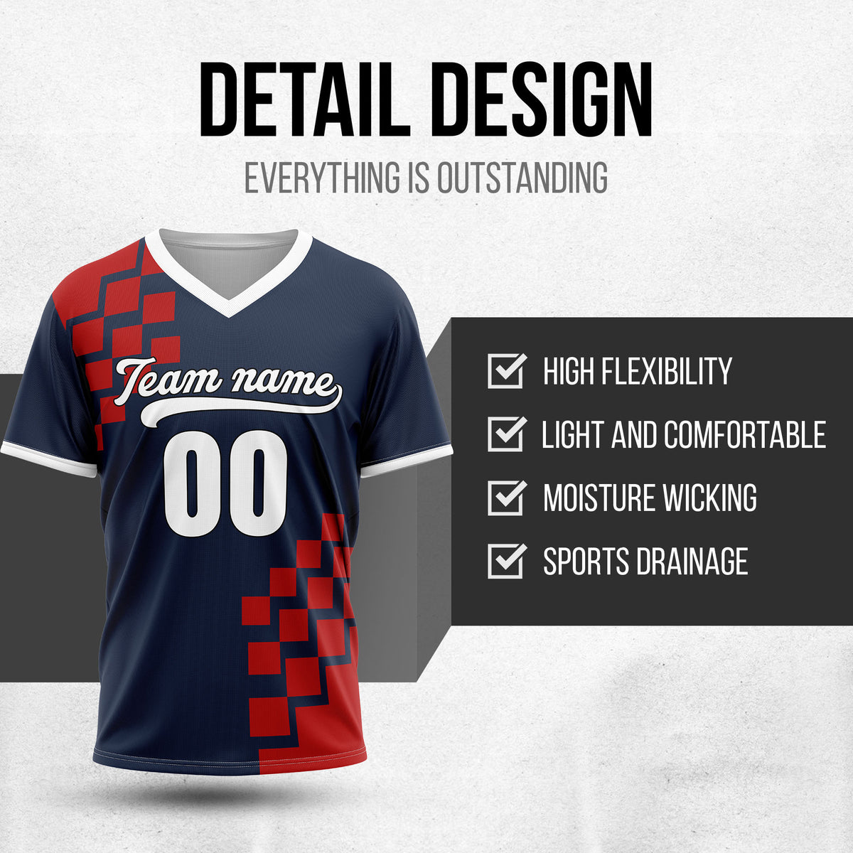 Custom Shadow Pixel Navy Baseball Sports Jersey Personalized Uniform with Name & Number