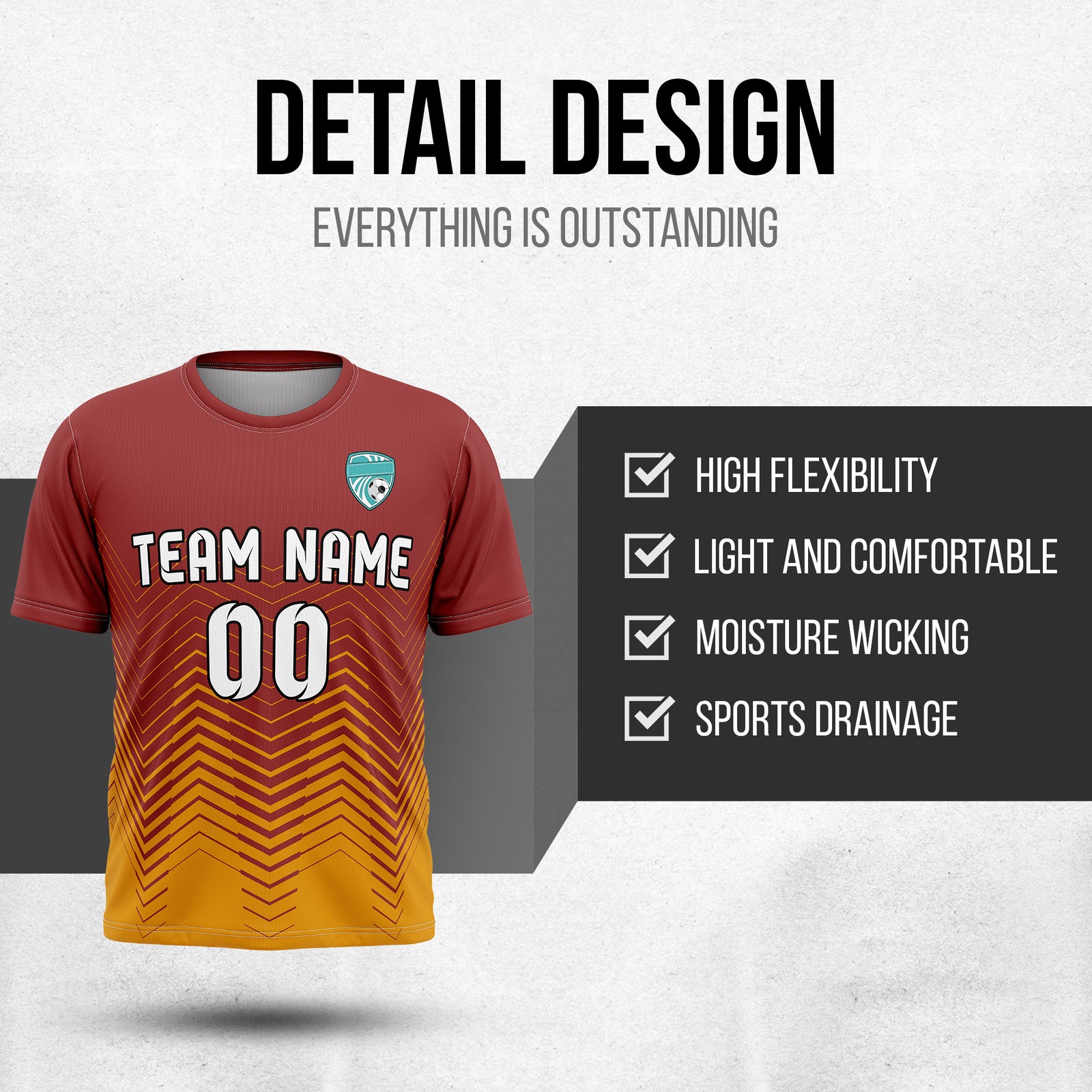 Custom Apex Strike R Side Pattern Red Soccer sport Tops Jersey