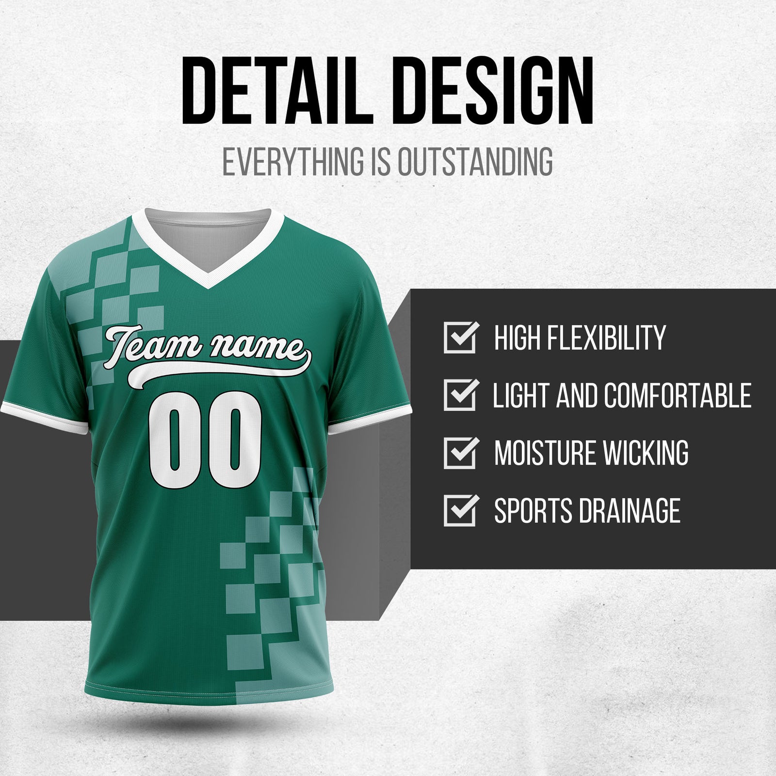 Custom Shadow Pixel Teal Baseball Sports Jersey Personalized Uniform with Name & Number