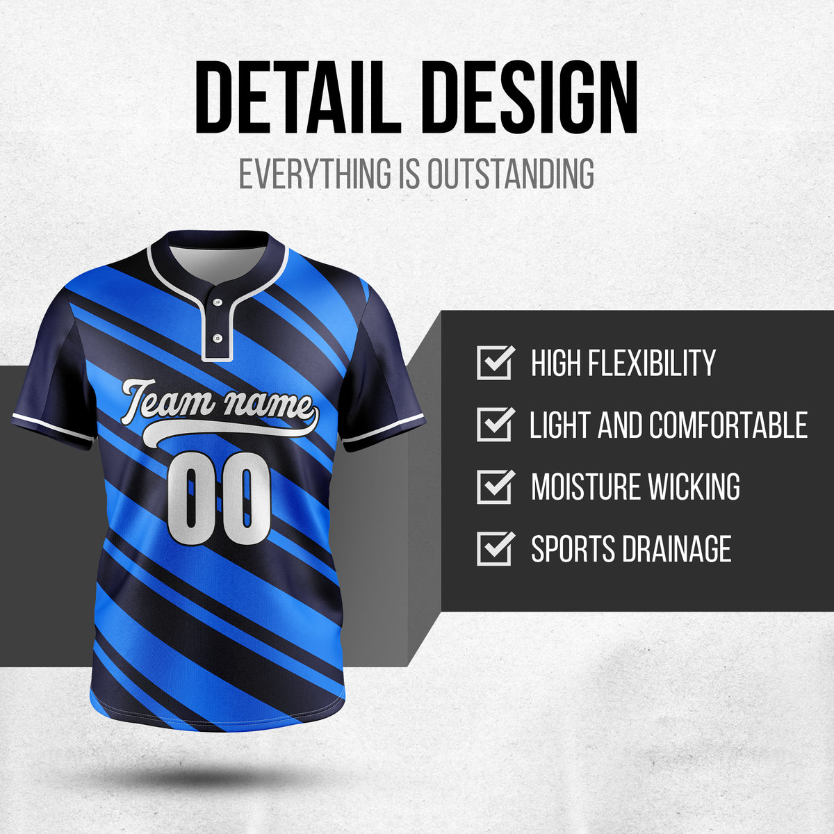 Custom Bold Flow Navy Baseball Sports Jersey Personalized Uniform with Name & Number